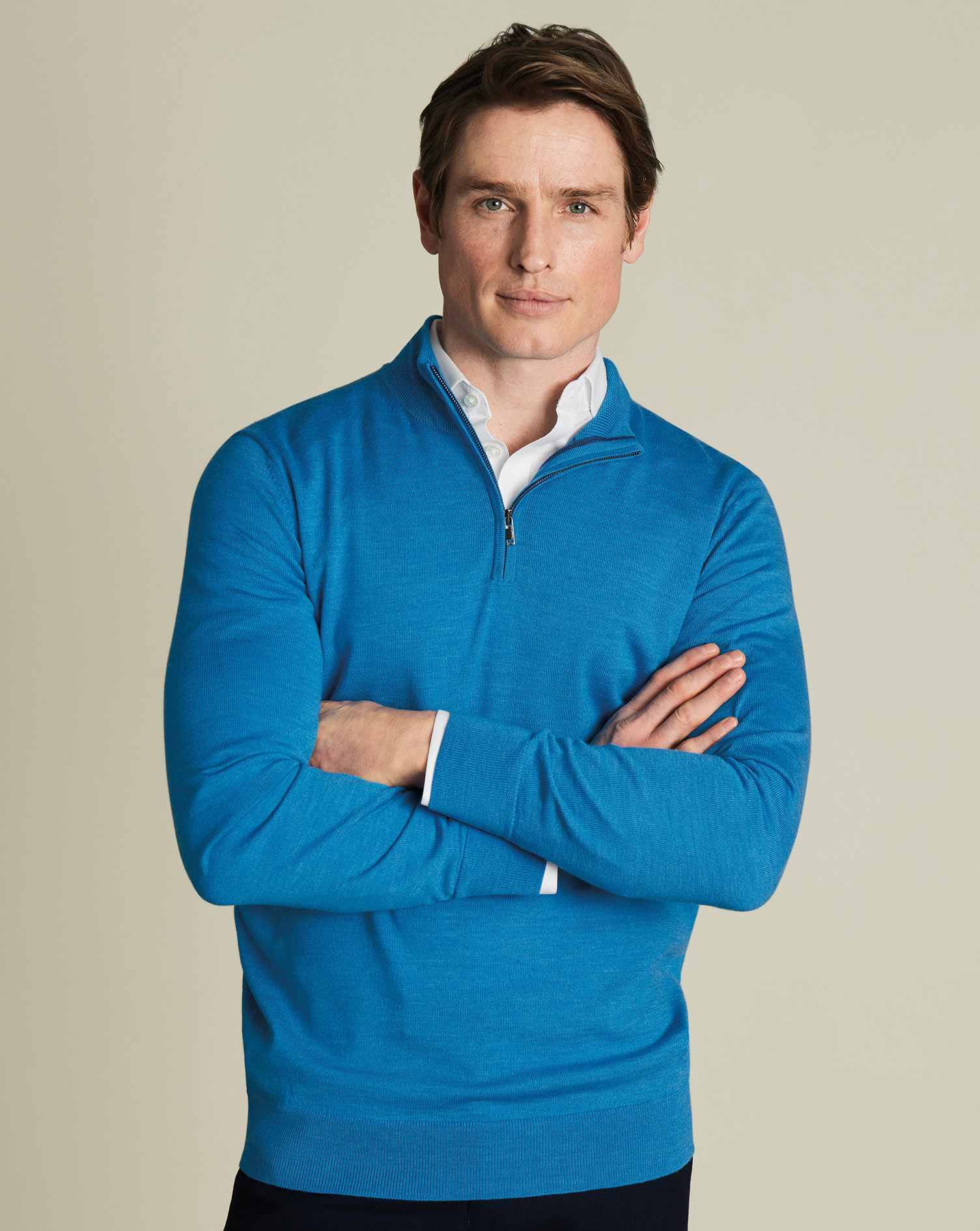 Charles Tyrwhitt Merino-Troyer - Hellblau