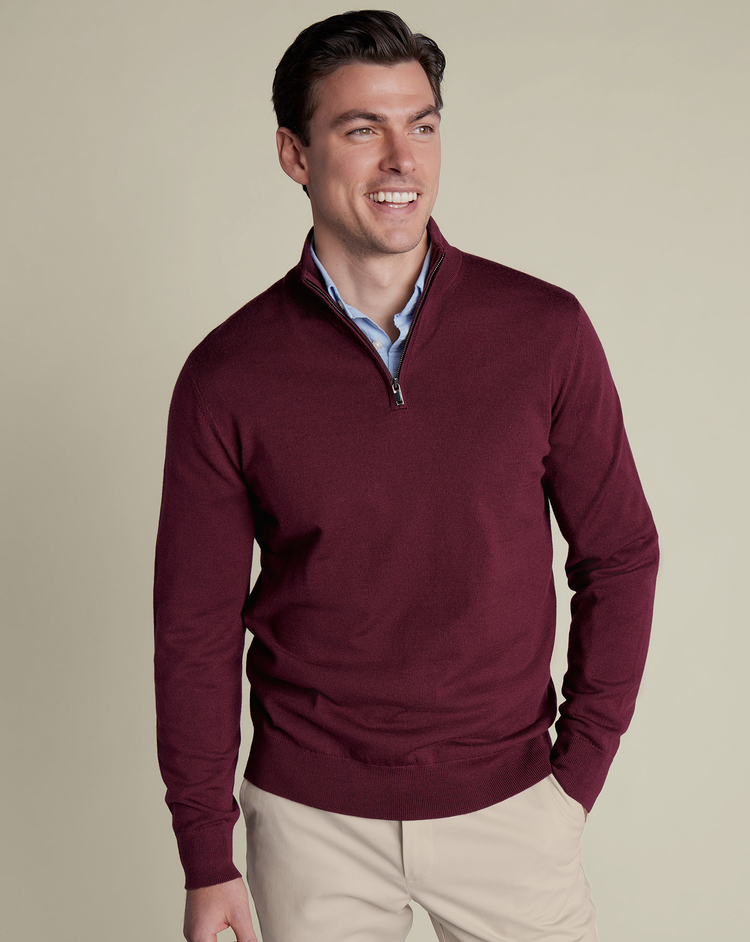 Charles Tyrwhitt Troyer aus Merino - Burgunderrot