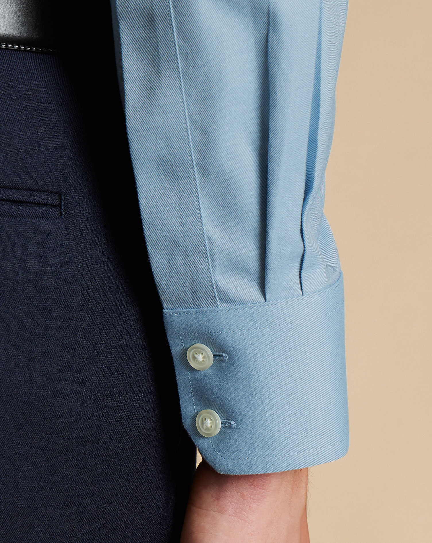 Cutaway Collar Non-Iron Twill Shirt  - Mid Blue