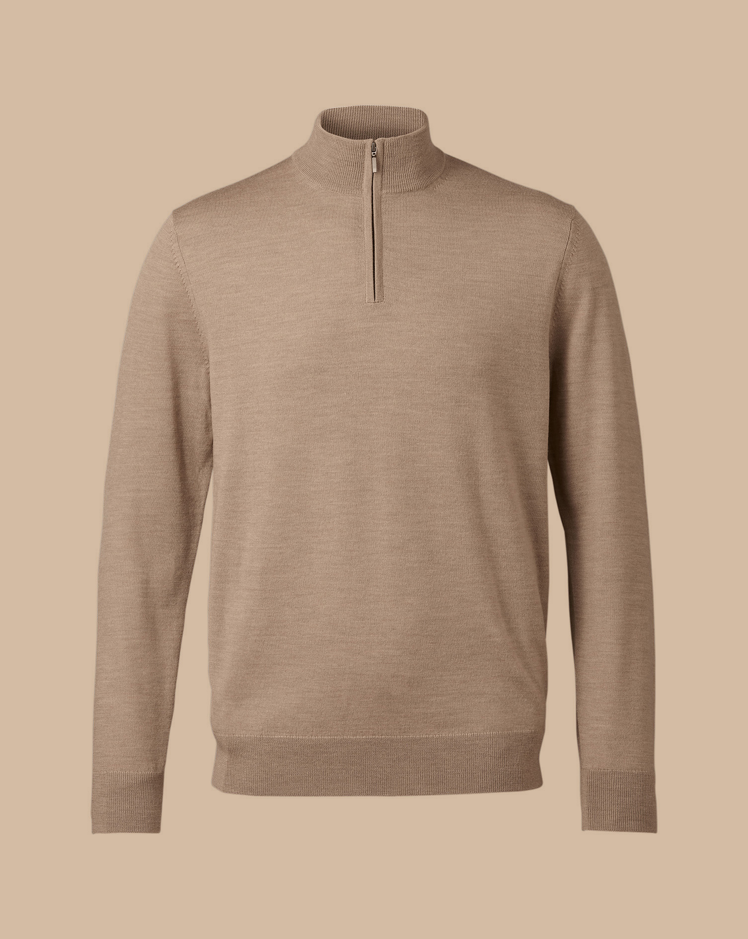 Merino Zip Neck Jumper - Oatmeal