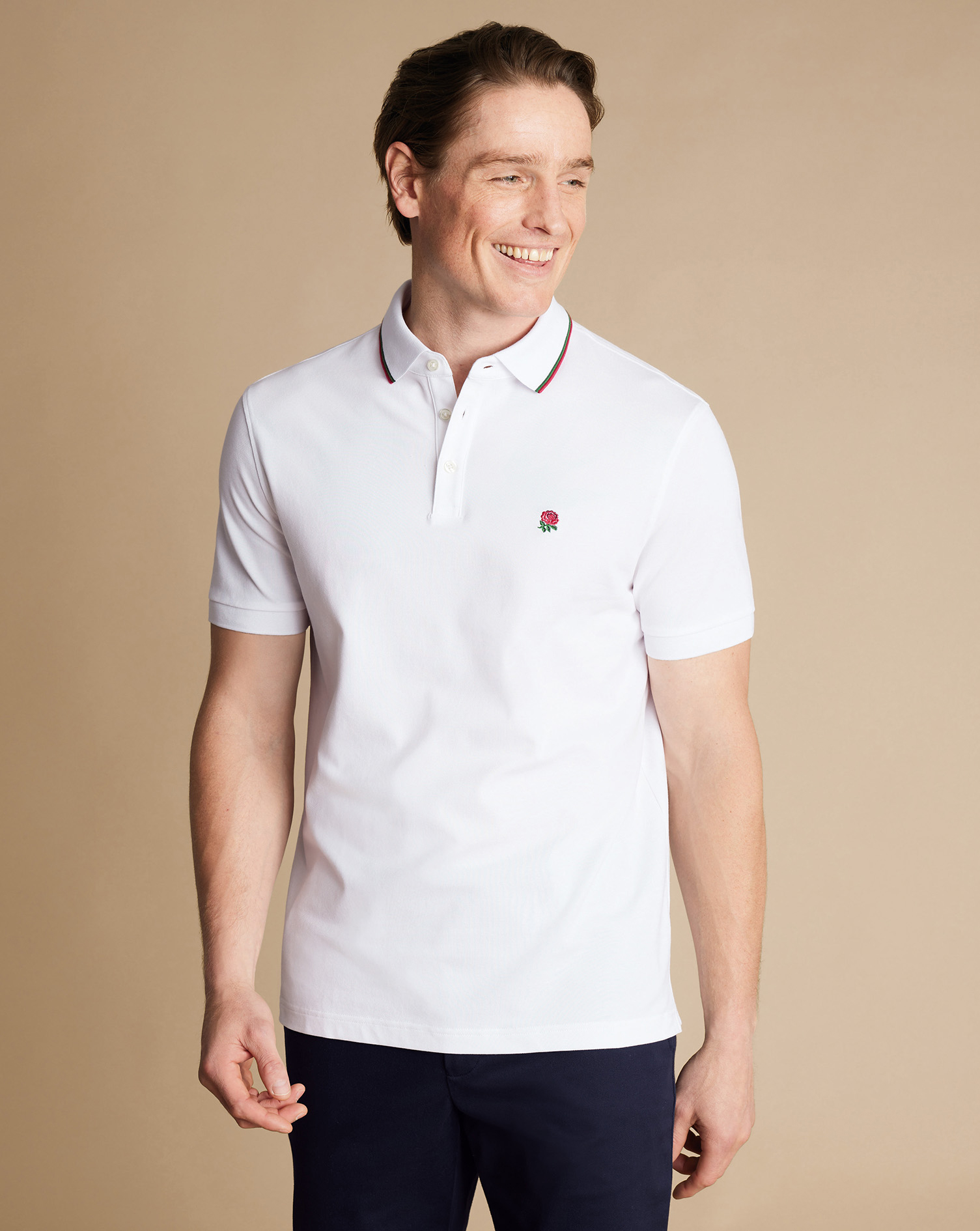 England Rugby Pique Polo - White