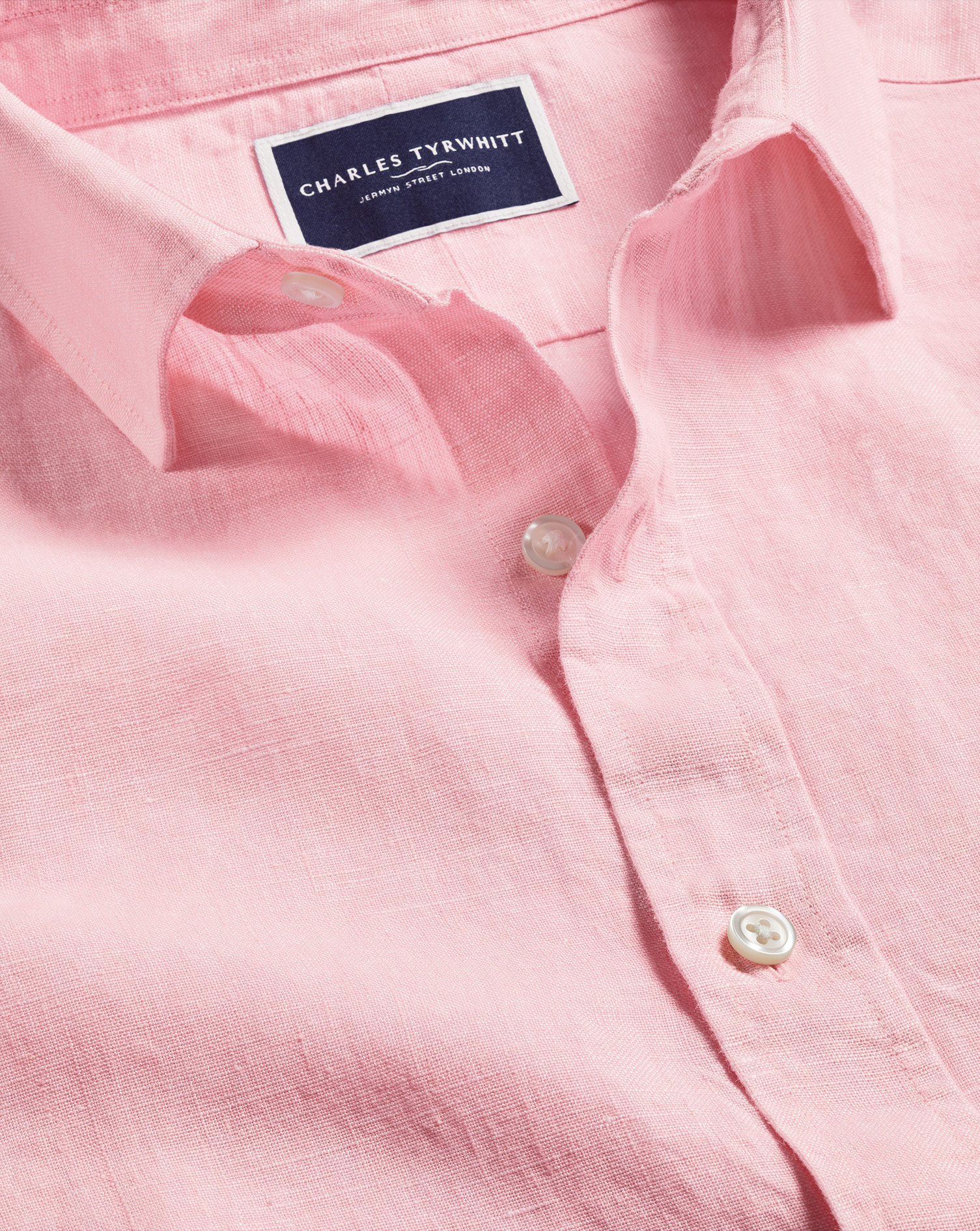 Pure Linen Shirt - Pink