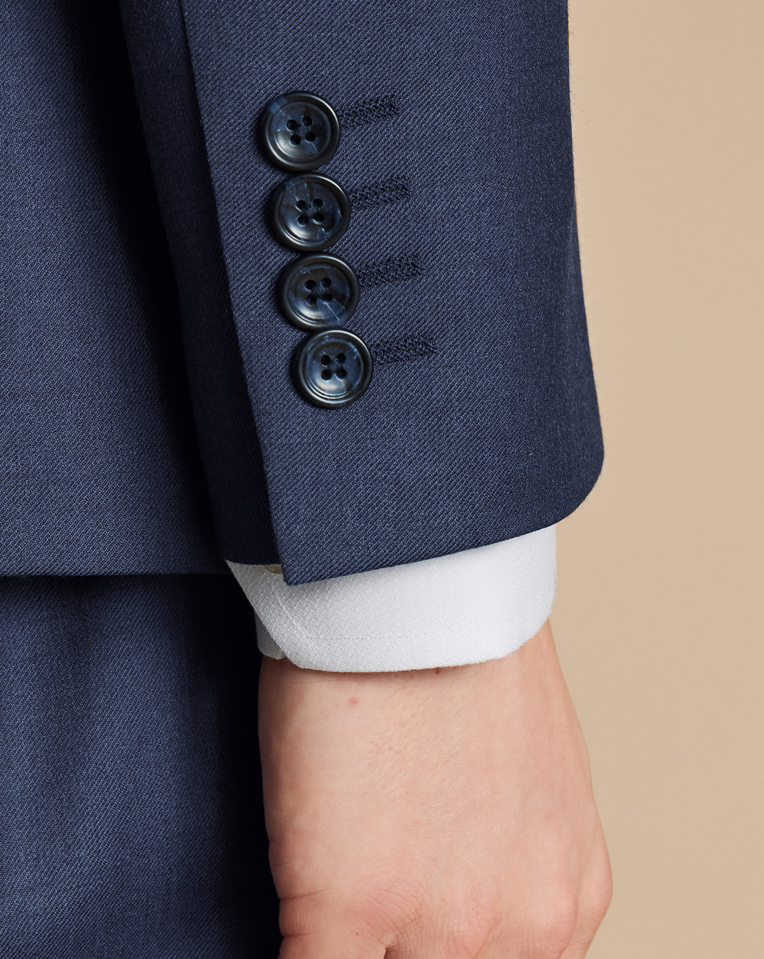 Natural Stretch Twill Suit - Indigo Blue