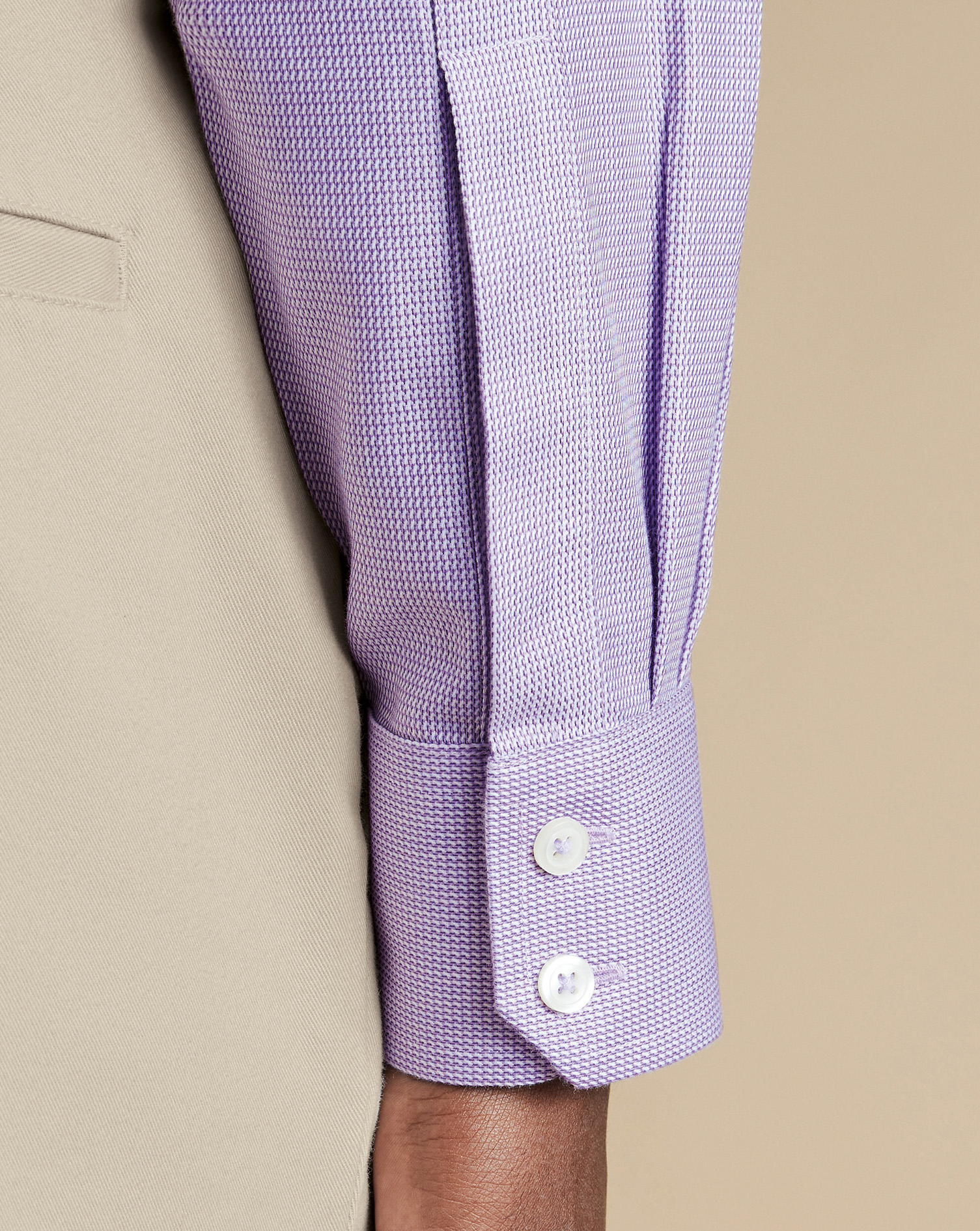 Cutaway Collar Non-Iron Mayfair Weave Shirt - Lilac Purple