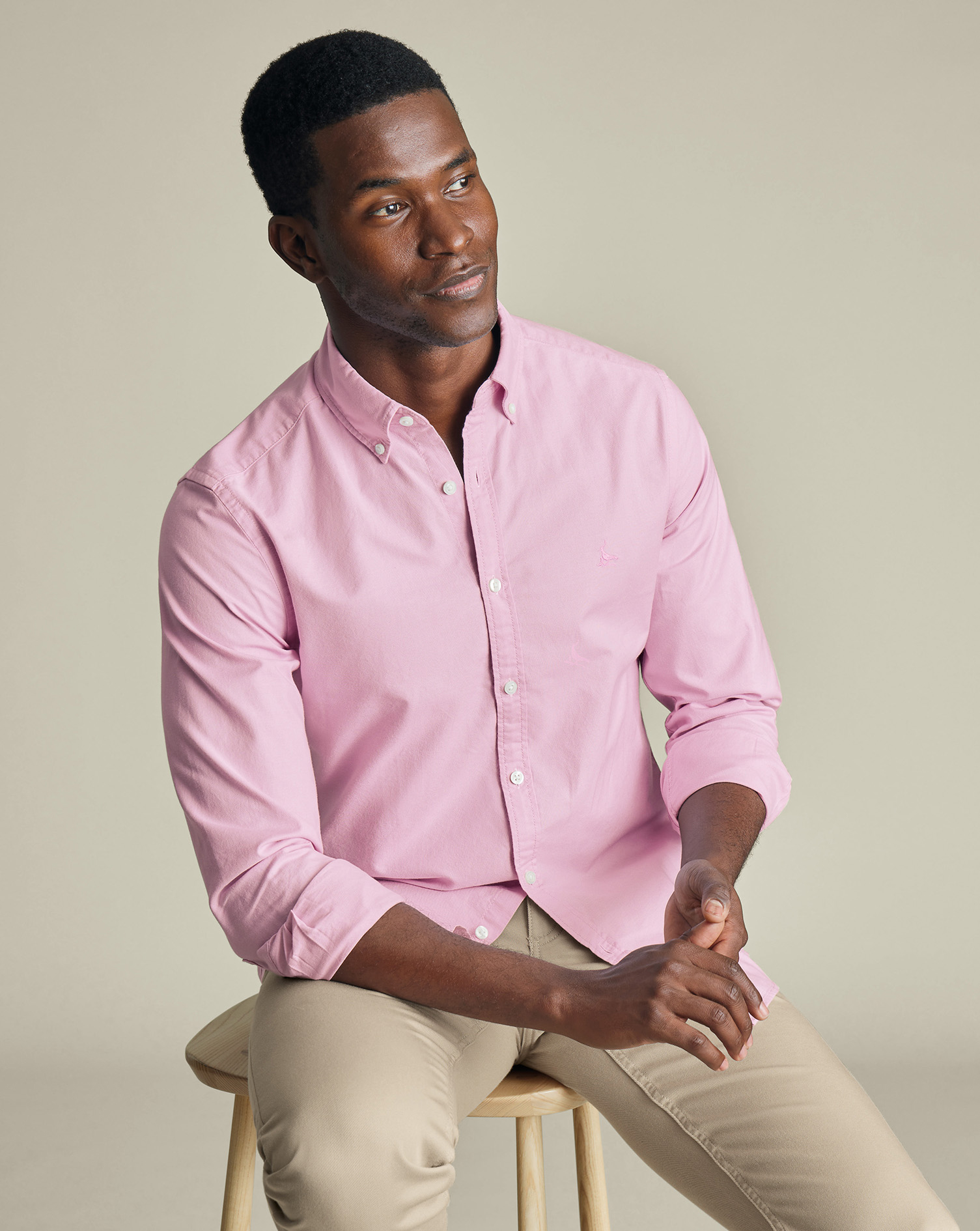 Charles Tyrwhitt Stretch-Oxfordhemd mit Button-down-Kragen - Violett