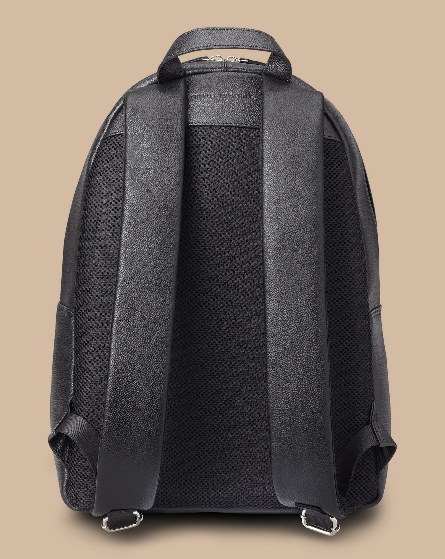 Grain Leather Backpack - Black