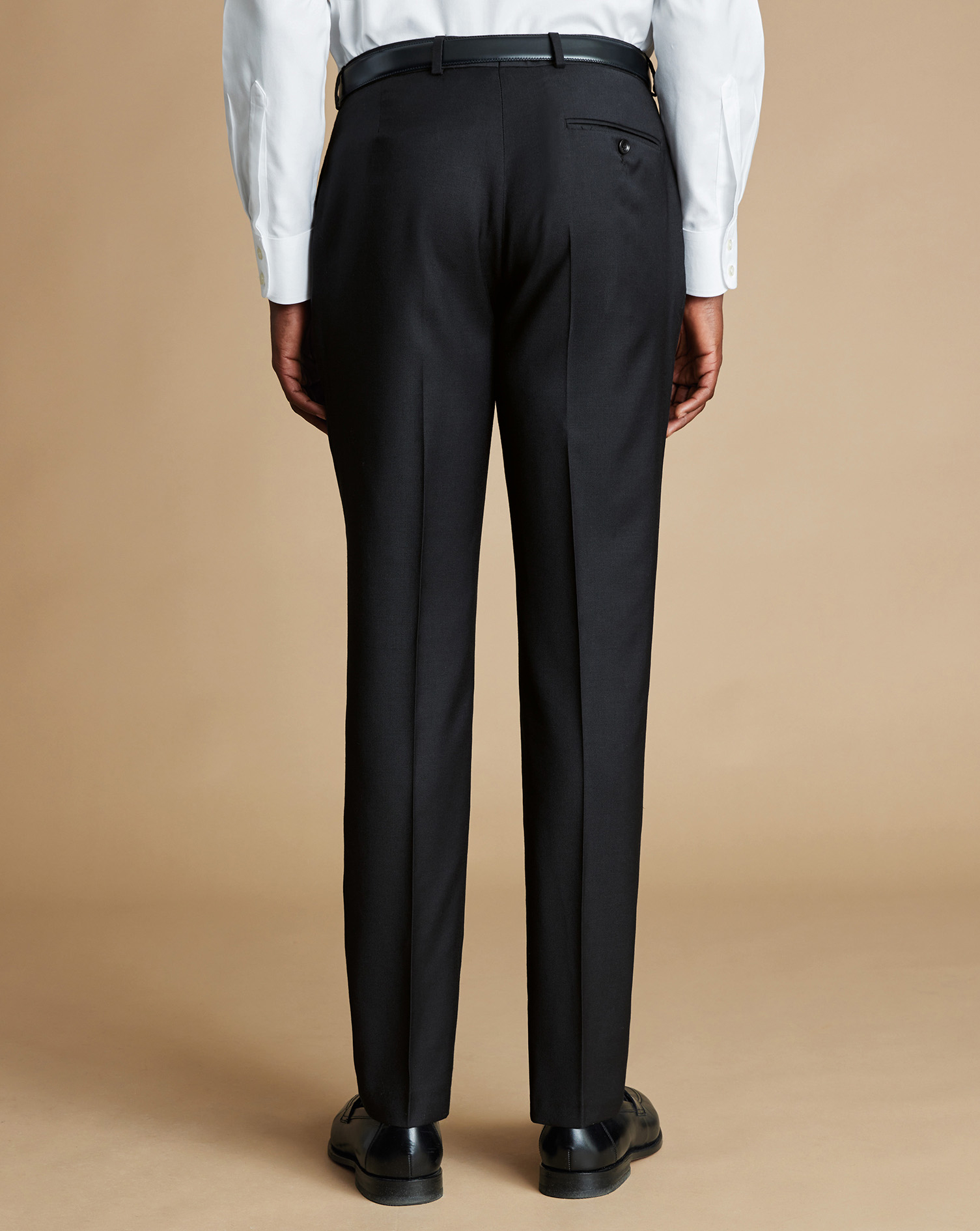 Natural Stretch Twill Suit Trousers - Black