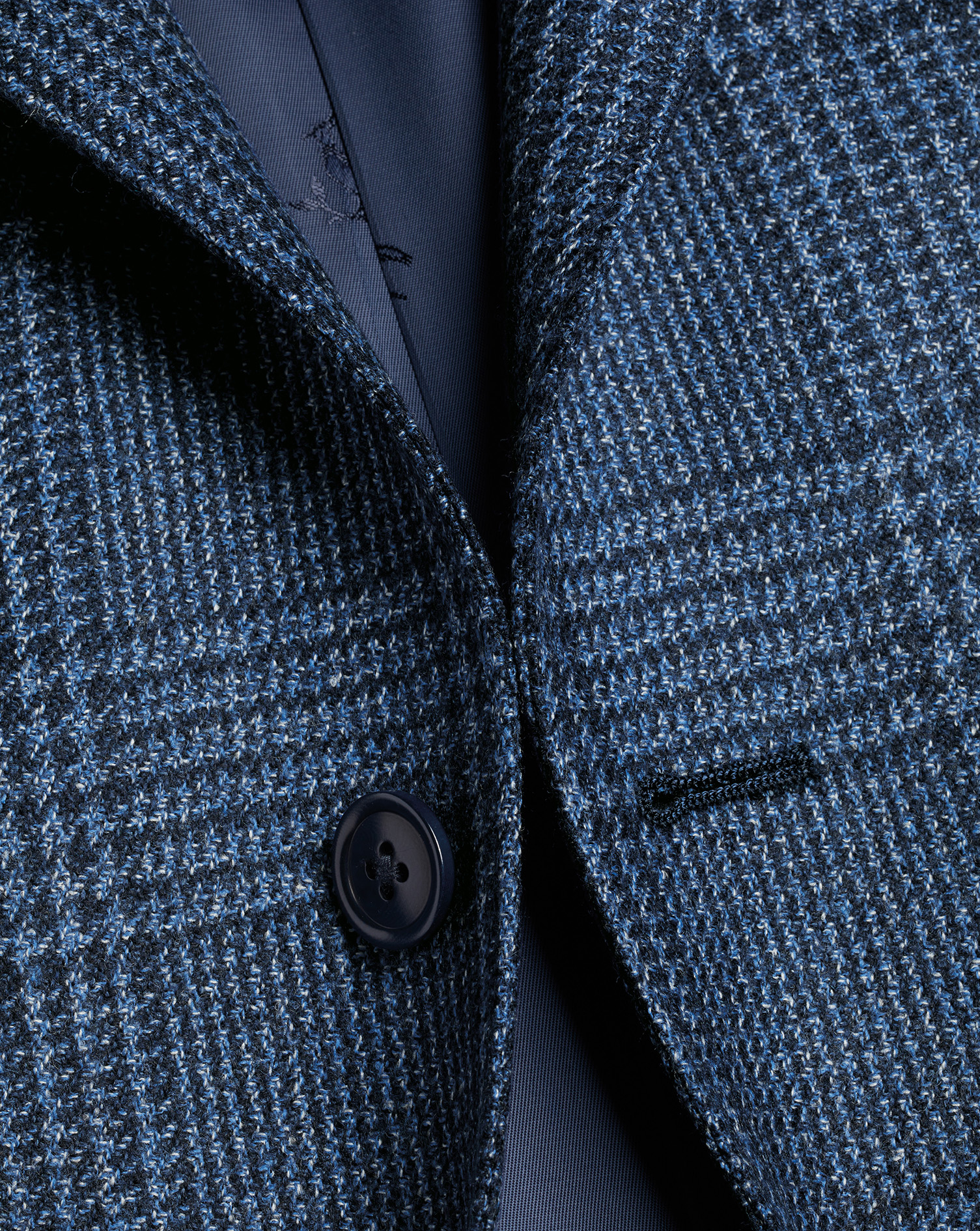 Wool Silk Check Jacket - Ocean Blue