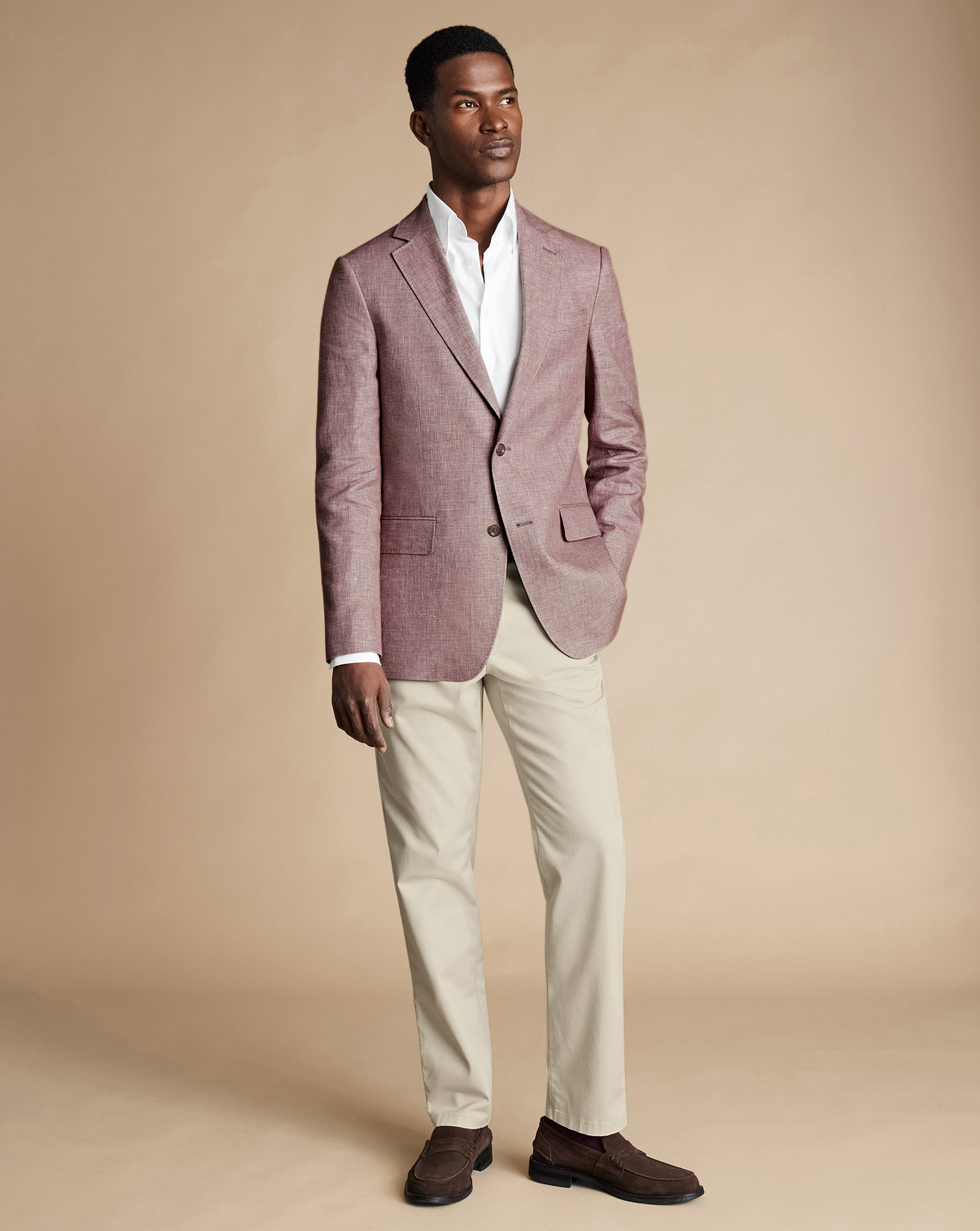 Linen Cotton Jacket - Claret Pink