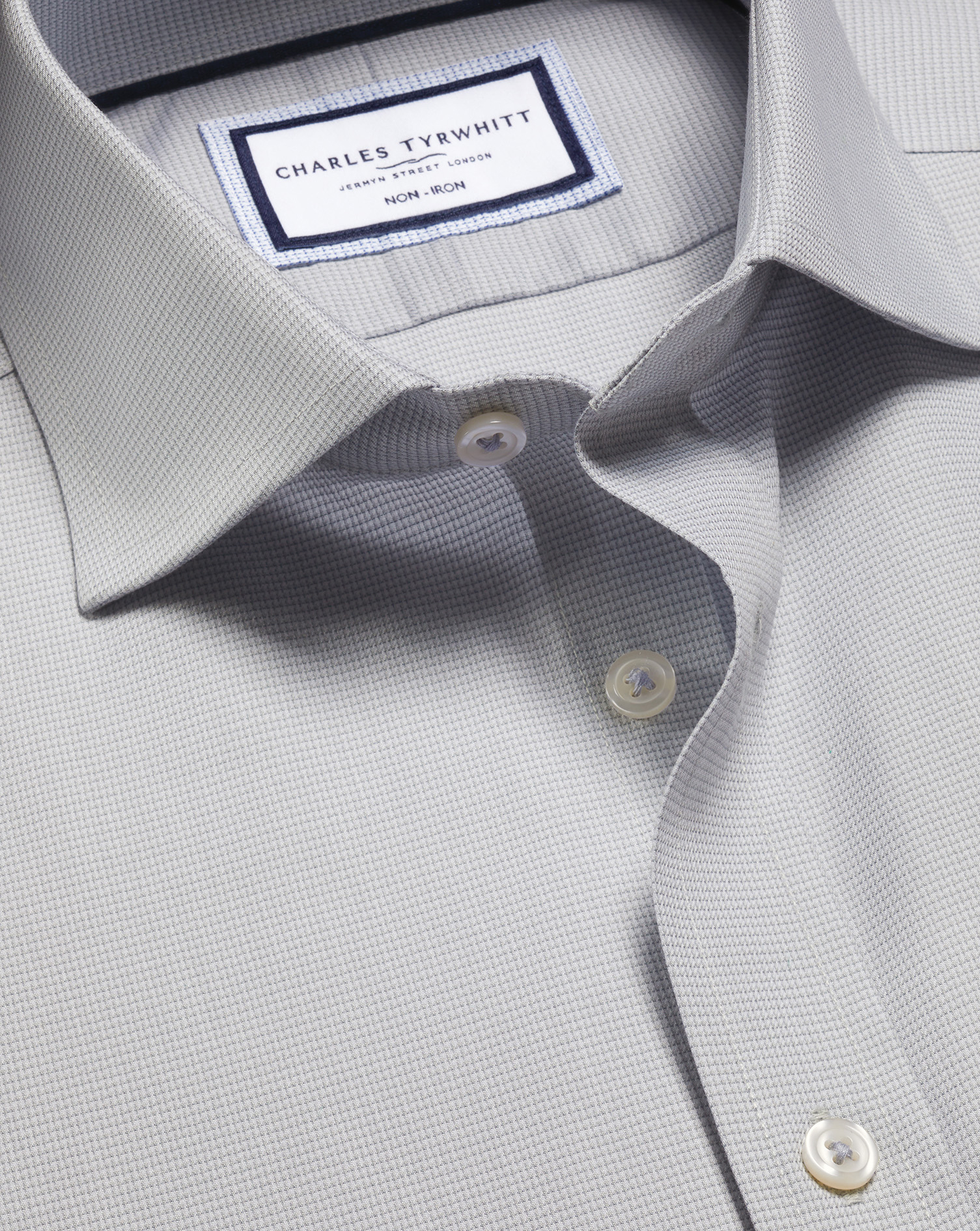 Non-Iron Westminster Weave Shirt - Silver Grey