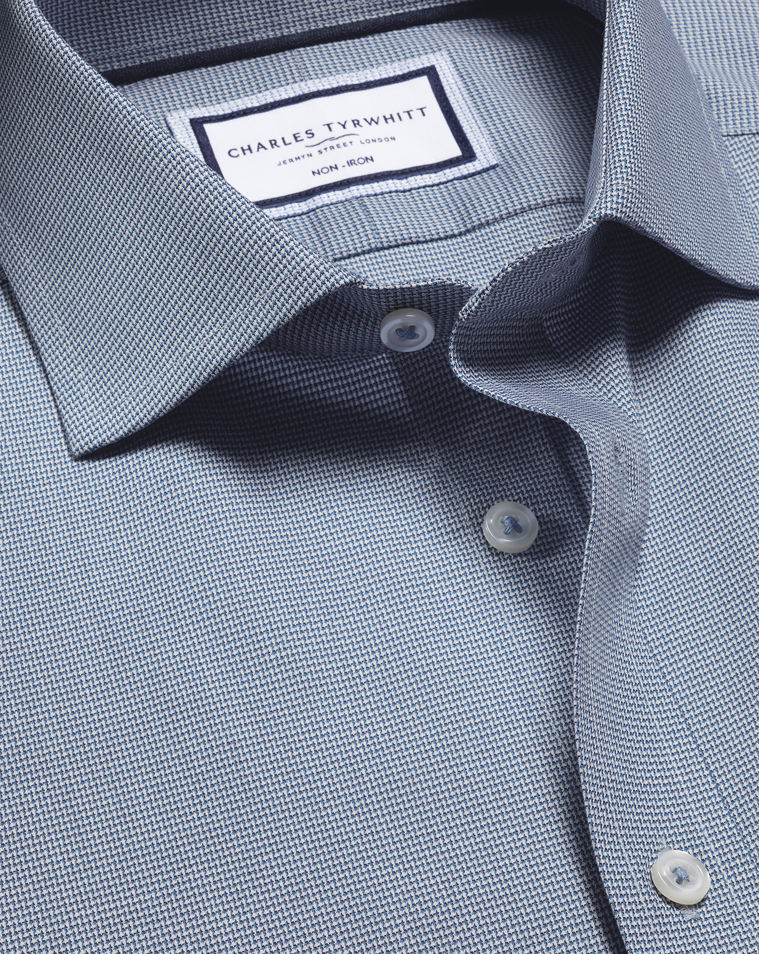 Non-Iron Westminster Weave Shirt - Indigo Blue