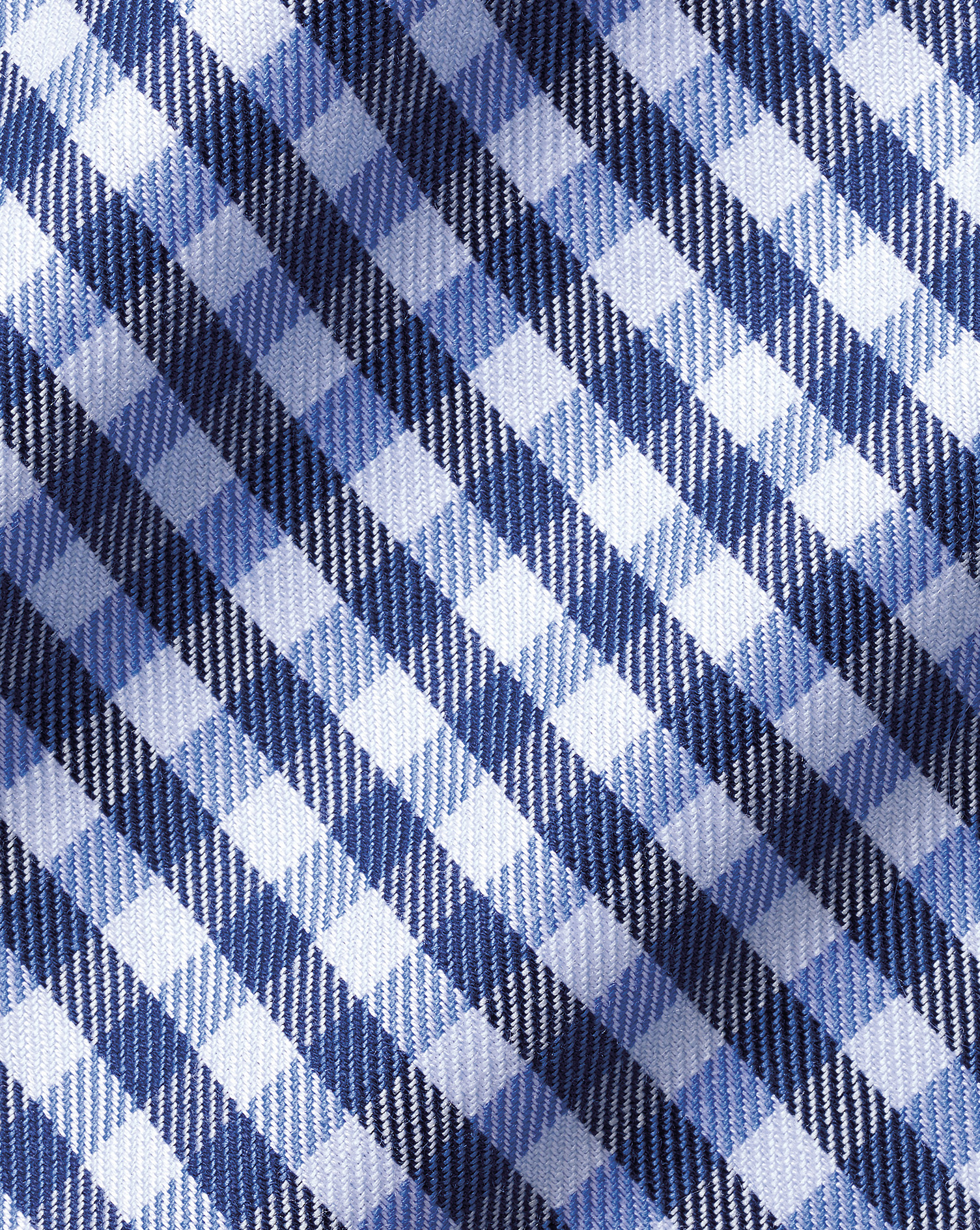 Cutaway Collar Non-Iron Twill Gingham Shirt - Royal Blue