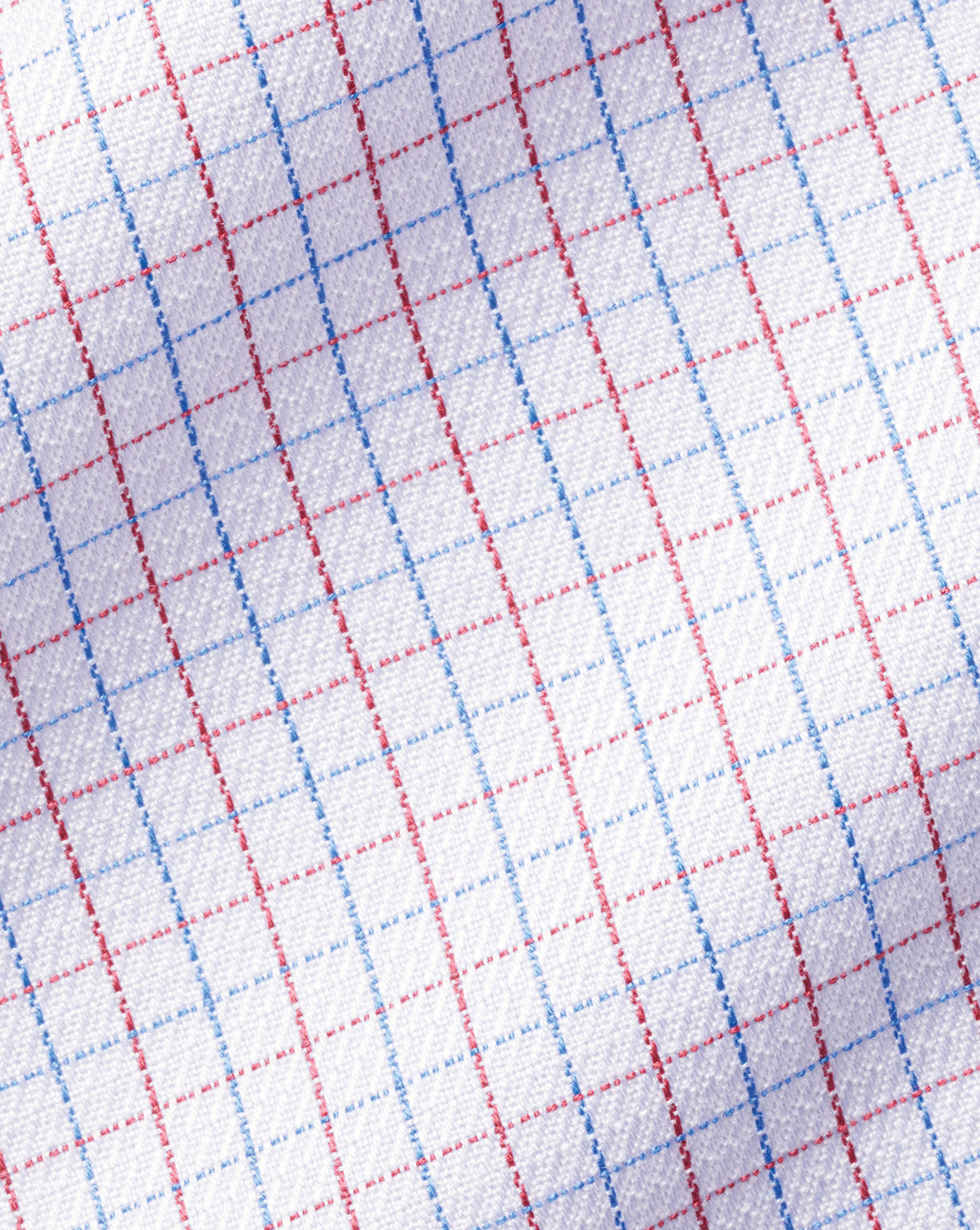 Semi-Cutaway Collar Egyptian Cotton Fine Line Check Shirt  - Multi