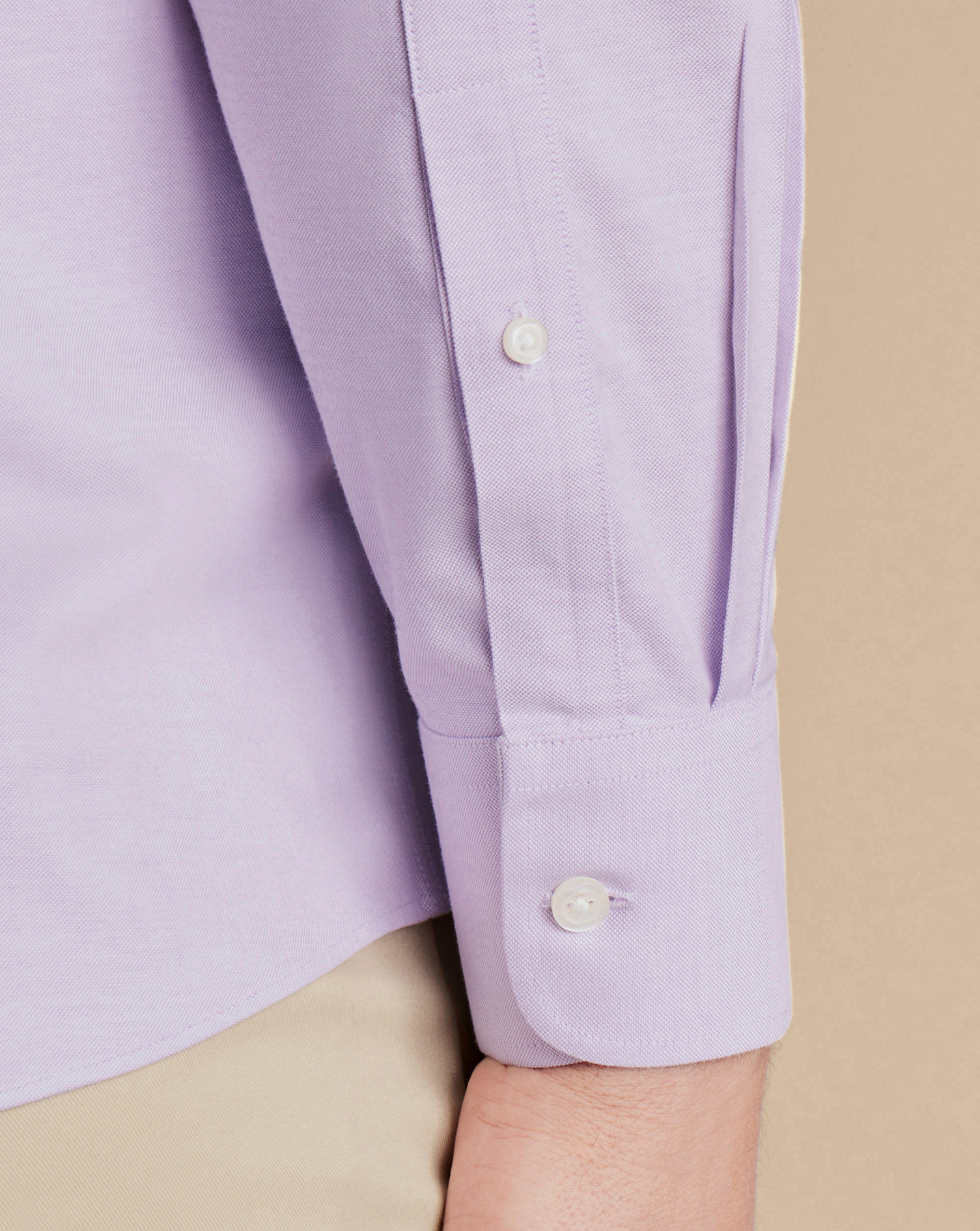 Button-Down Collar Non-Iron Stretch Oxford Shirt - Lavender Purple