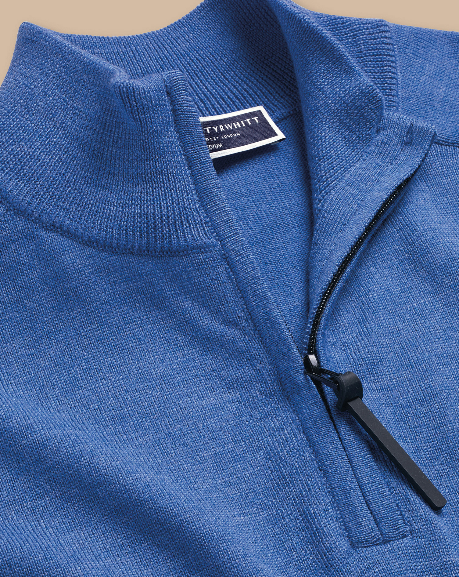 Performance Merino Zip Neck Jumper - Cornflower Blue