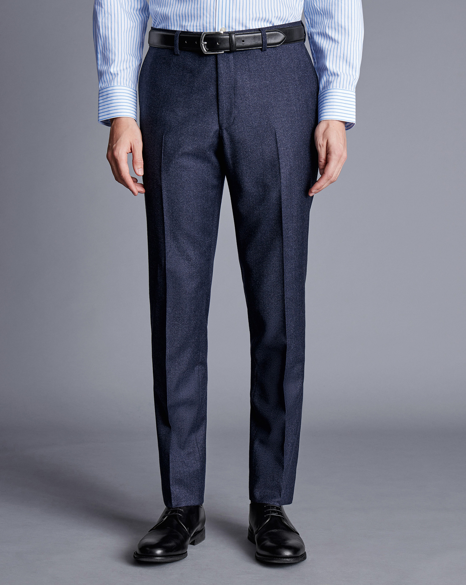 Double Breasted Italian Pindot Suit - Denim Blue