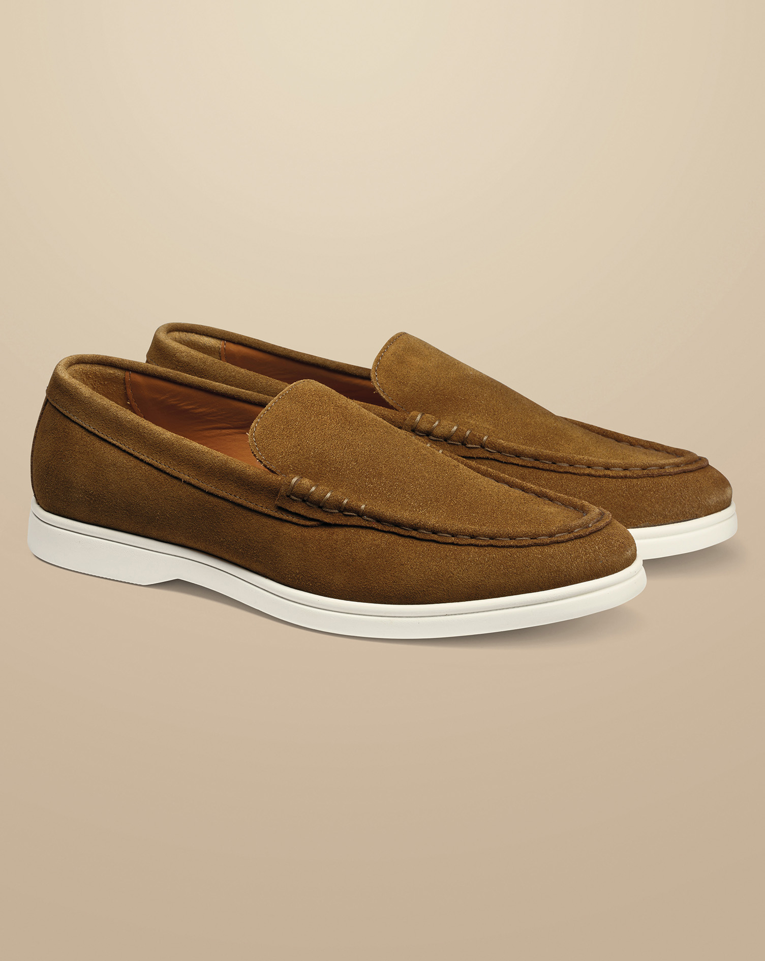 Suede Slip On Loafer - Light Brown