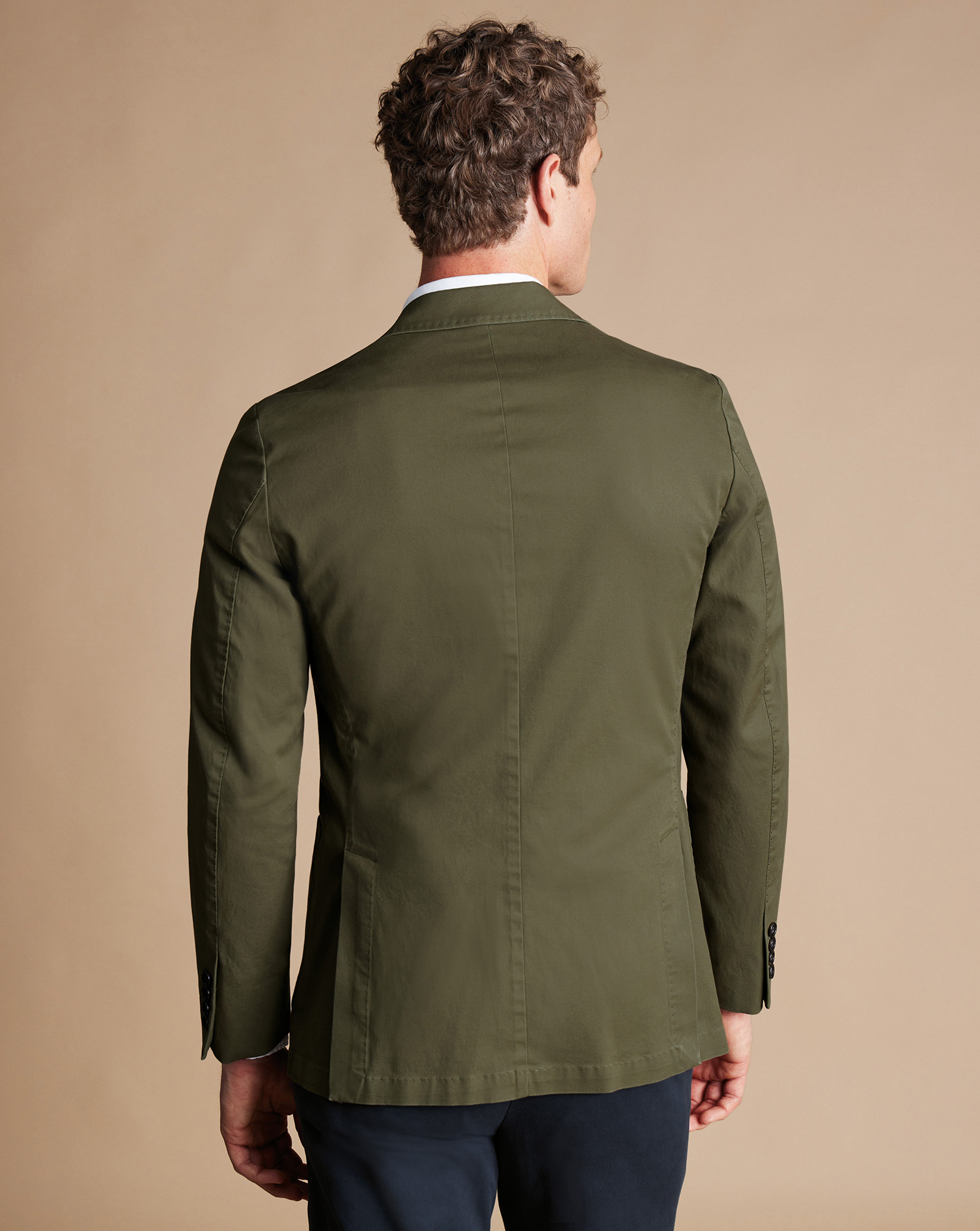 Cotton Stretch Jacket - Dark Olive Green