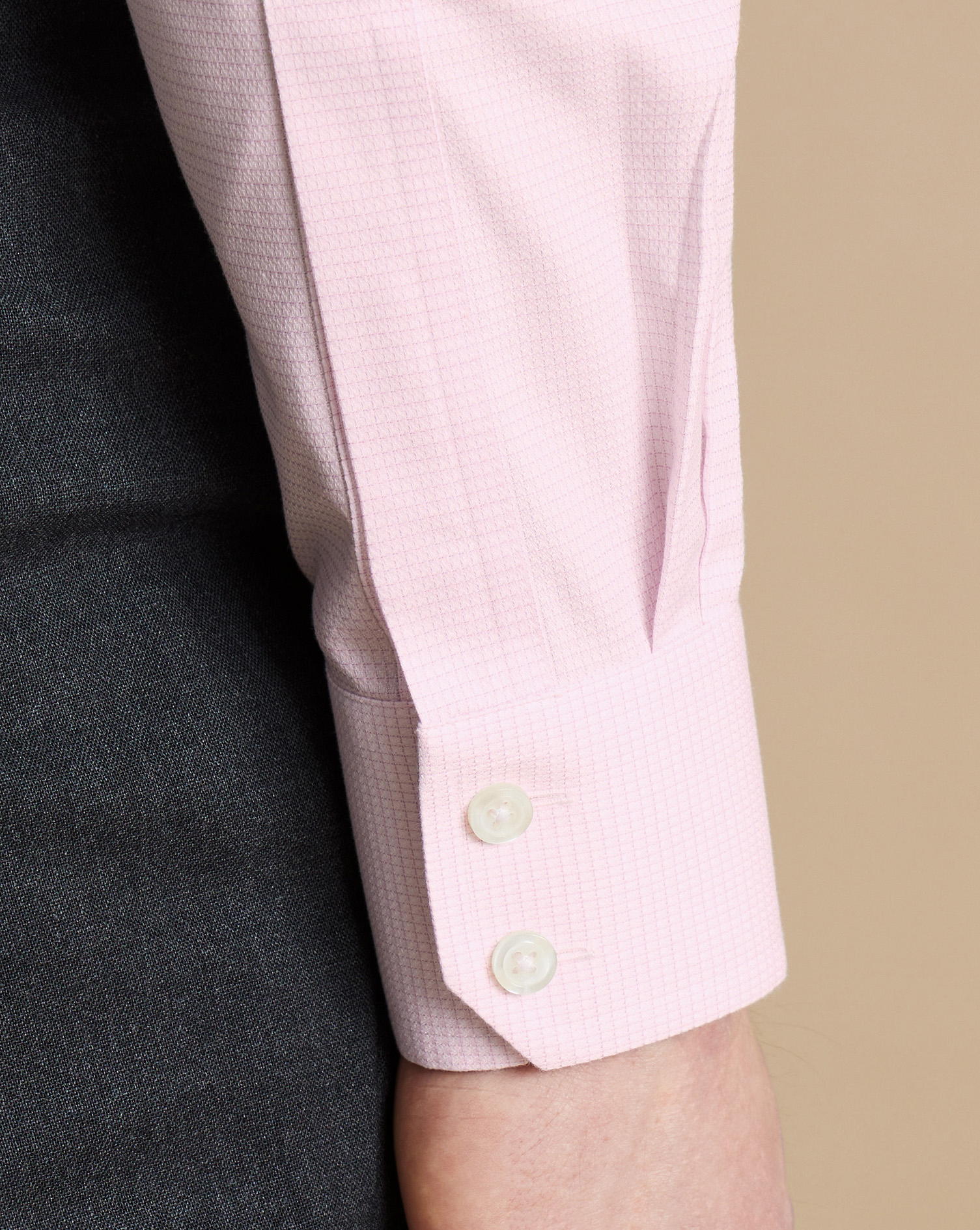 Cutaway Collar Non-Iron Stretch Kensington Weave Shirt - Pink