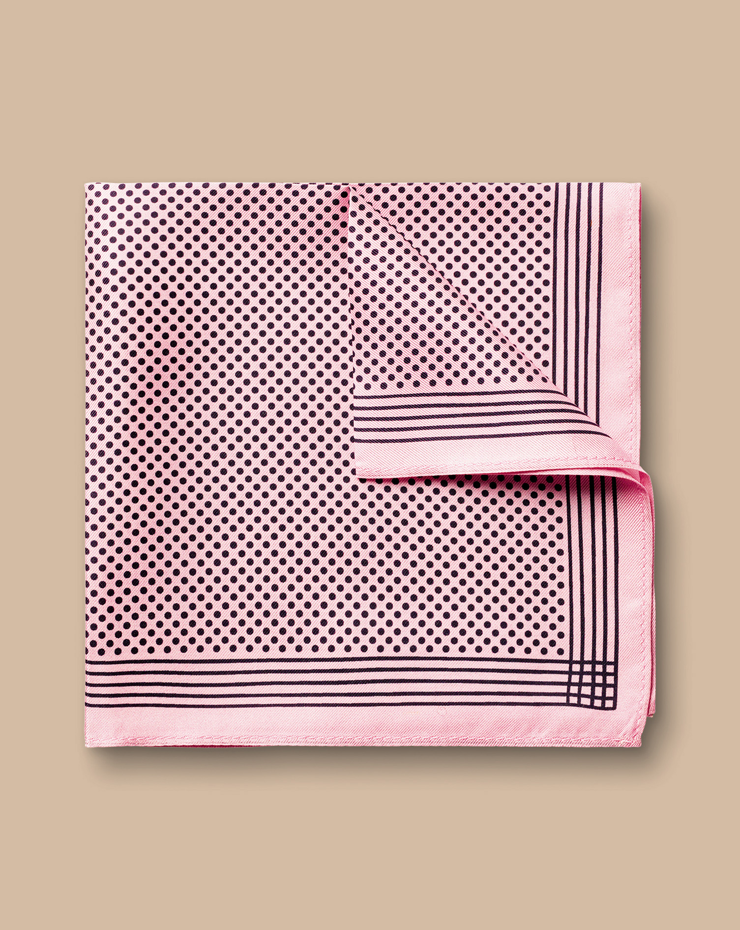 Spot Silk Pocket Square - Pink