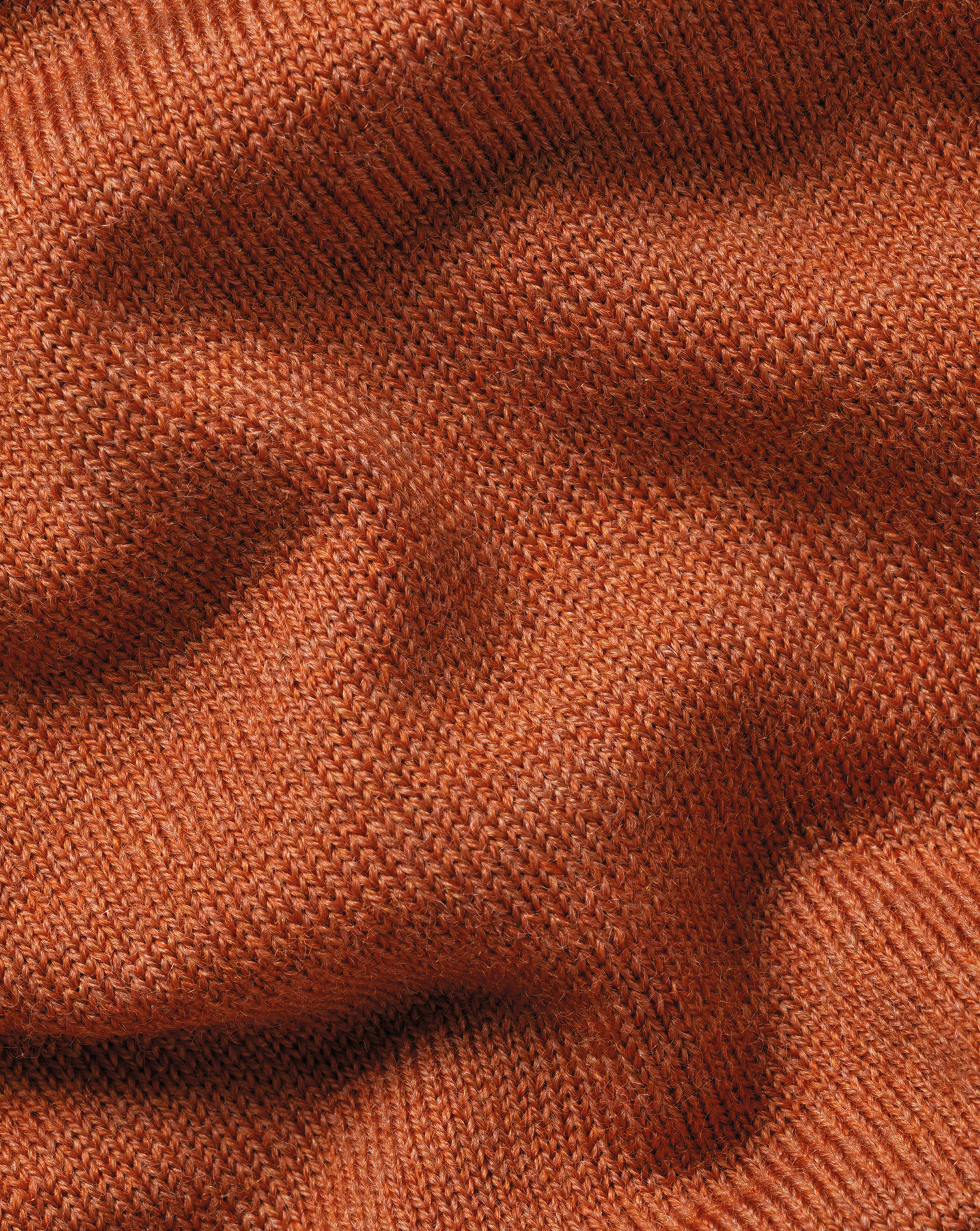 Merino Zip Neck Jumper  - Orange