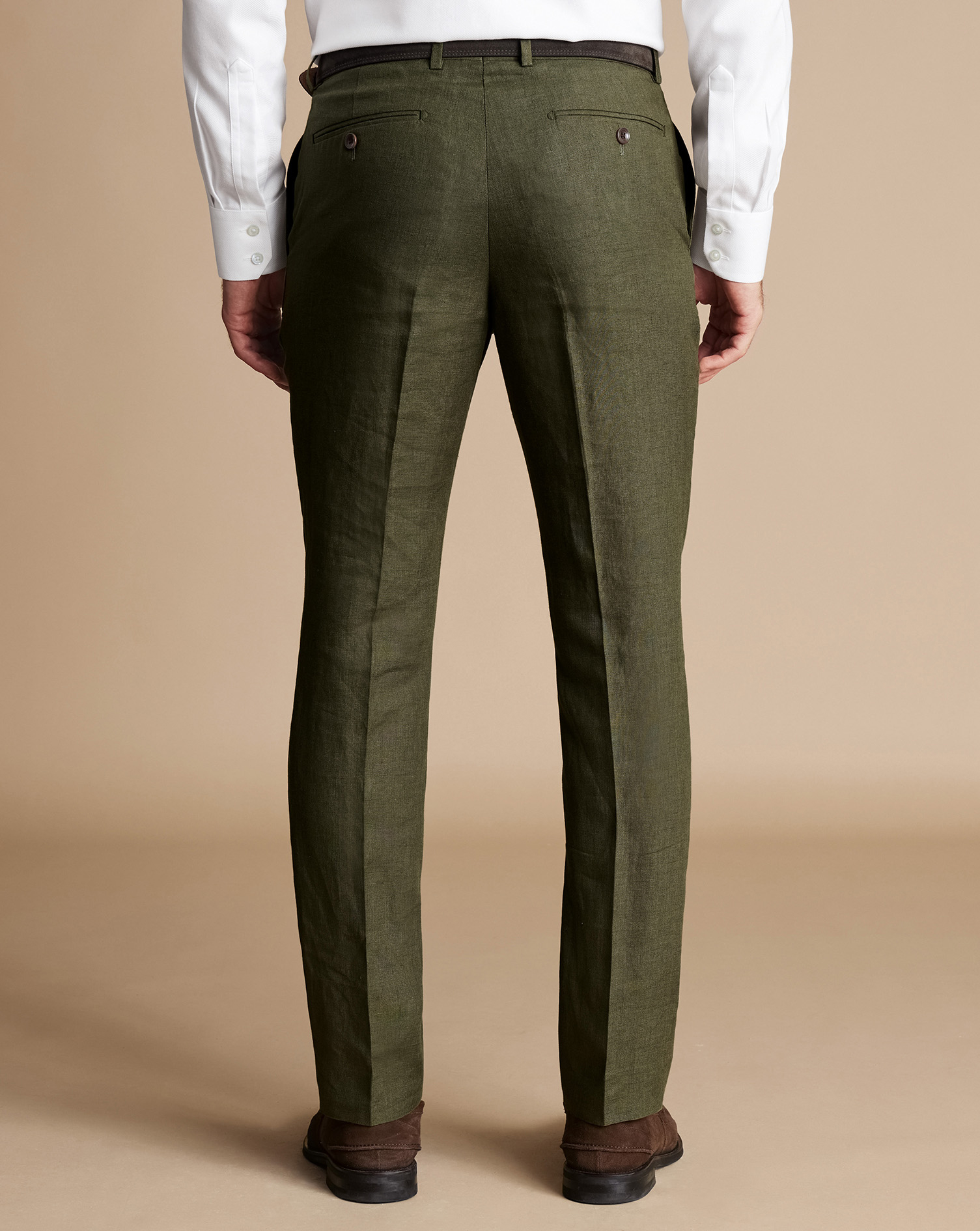 Linen Trousers - Olive Green