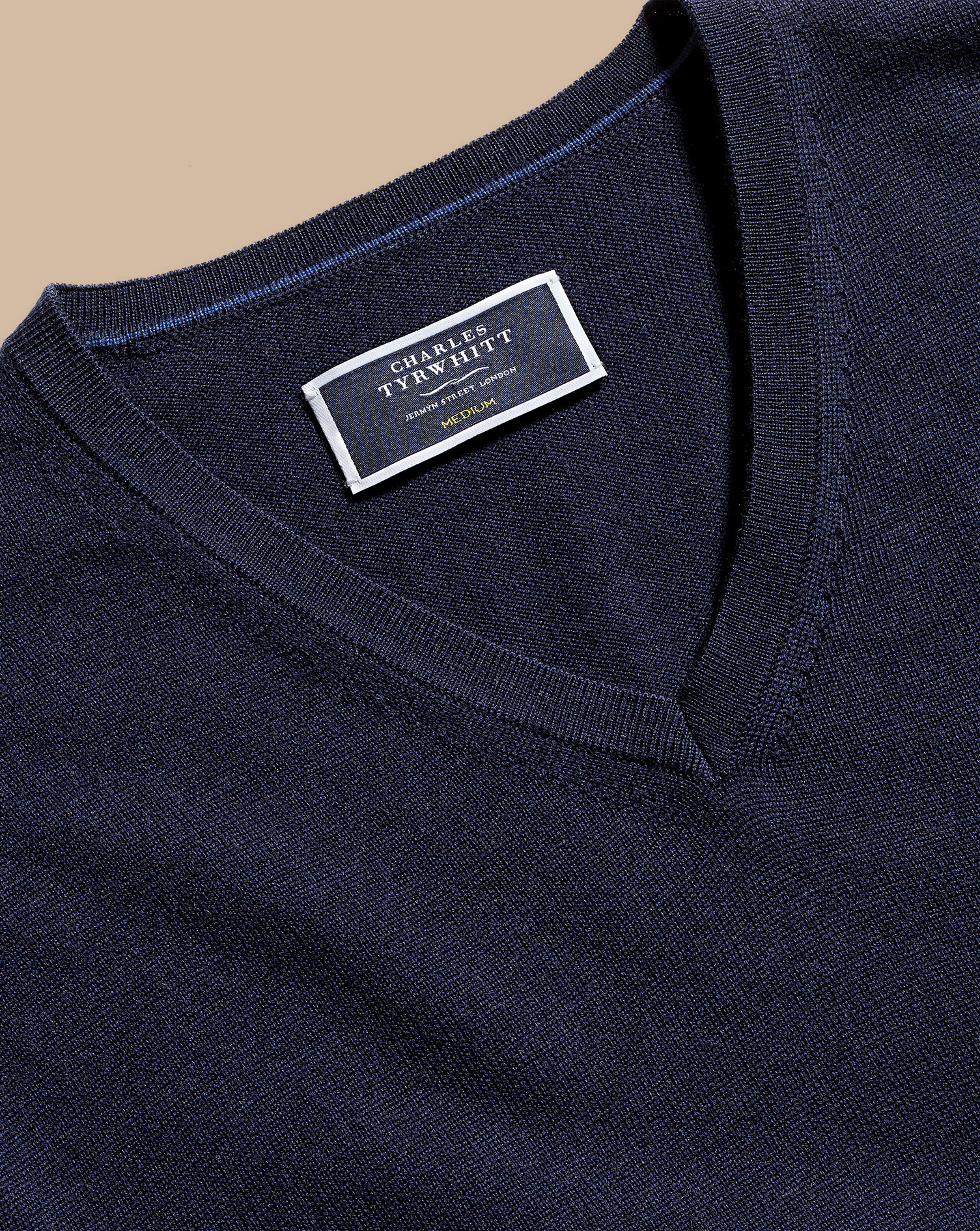 Merino V-Neck Jumper - Navy