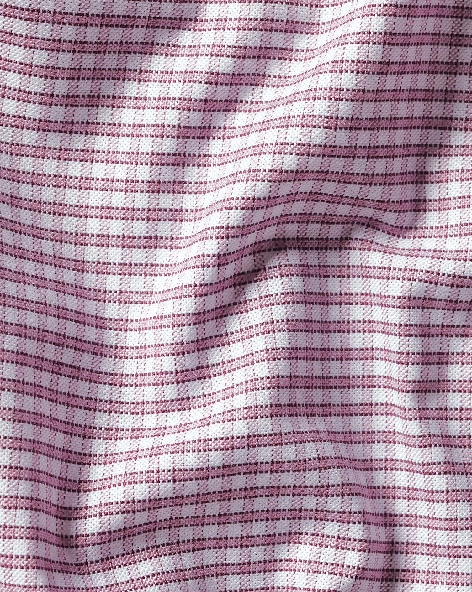 Button-Down Collar Non-Iron Stretch Oxford Check Shirt - Claret Pink