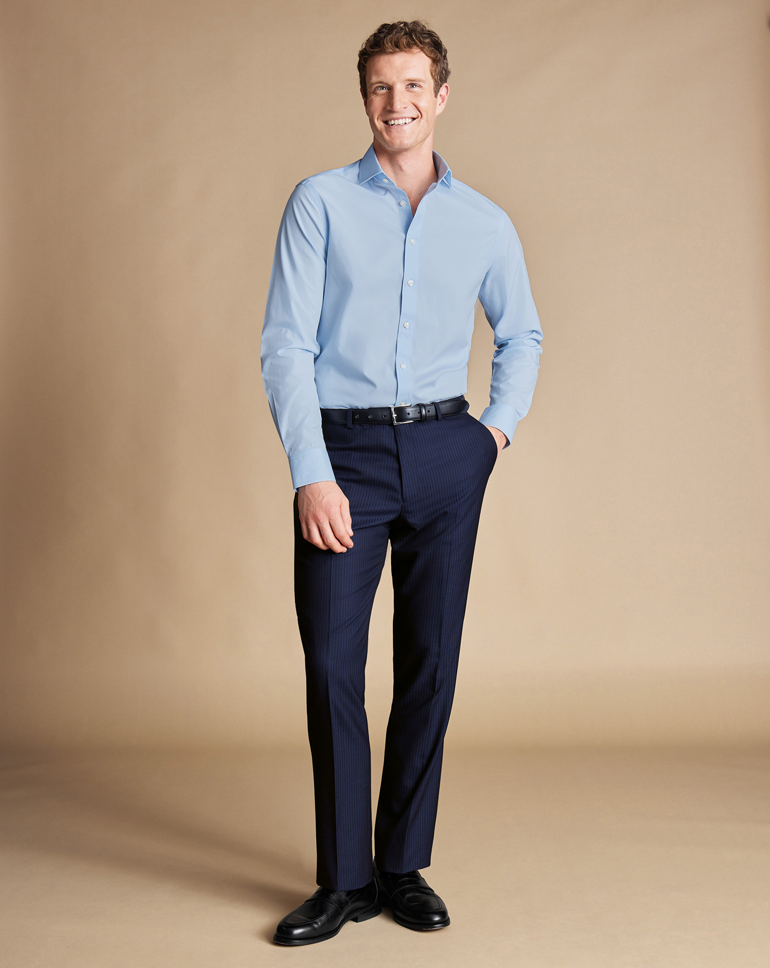 Stripe Suit Trousers - Navy