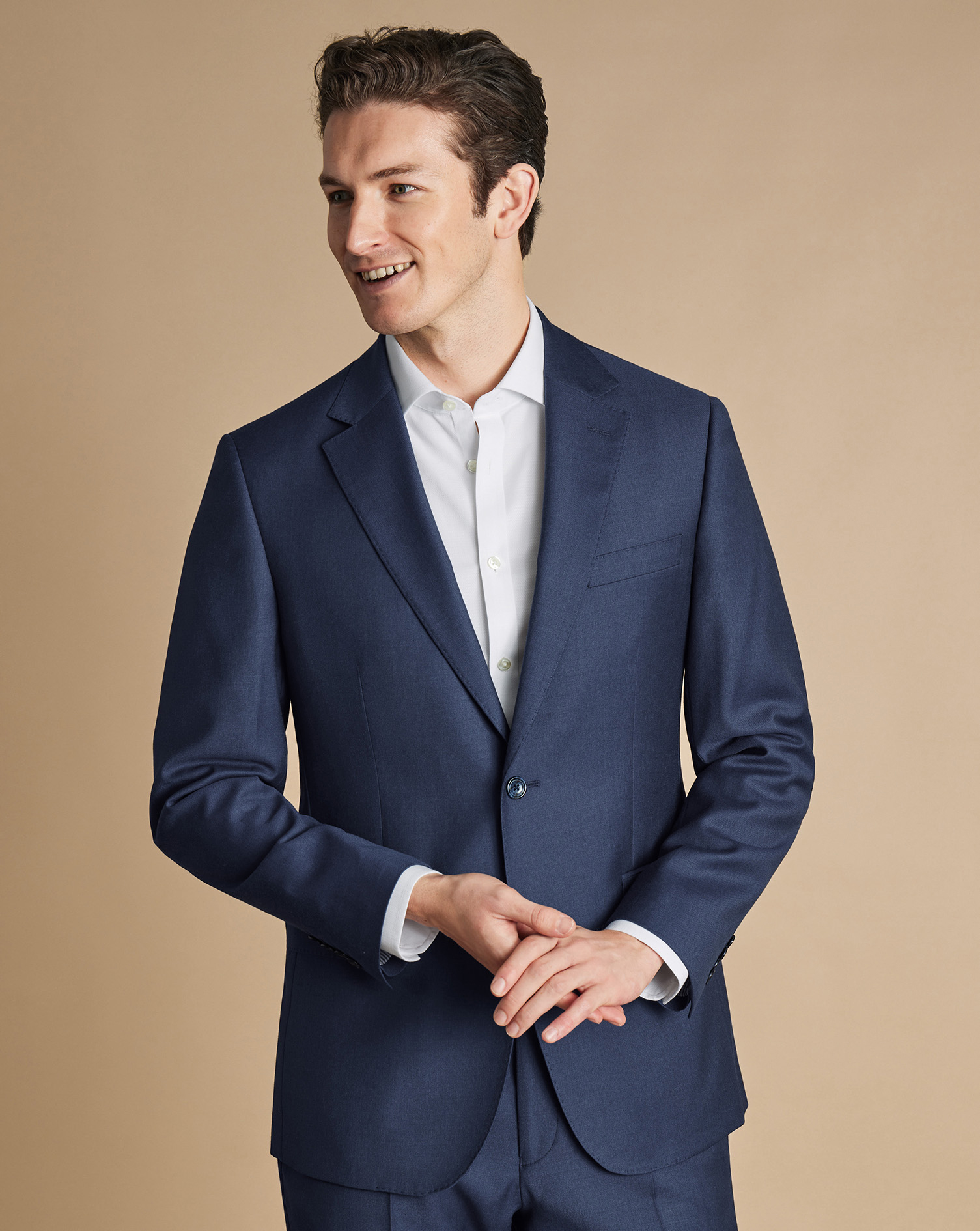 Natural Stretch Twill Suit Jacket - Indigo Blue