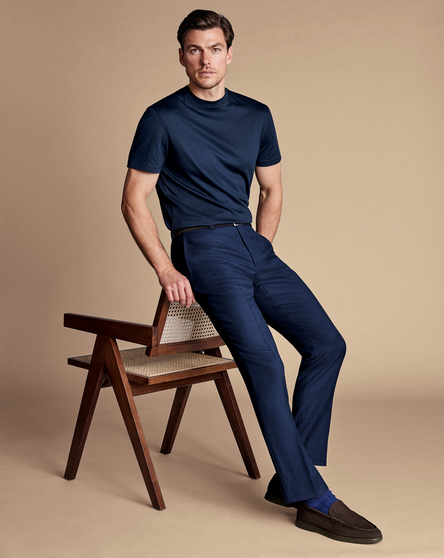 Ultimate Performance Birdseye Suit Trousers - Indigo Blue