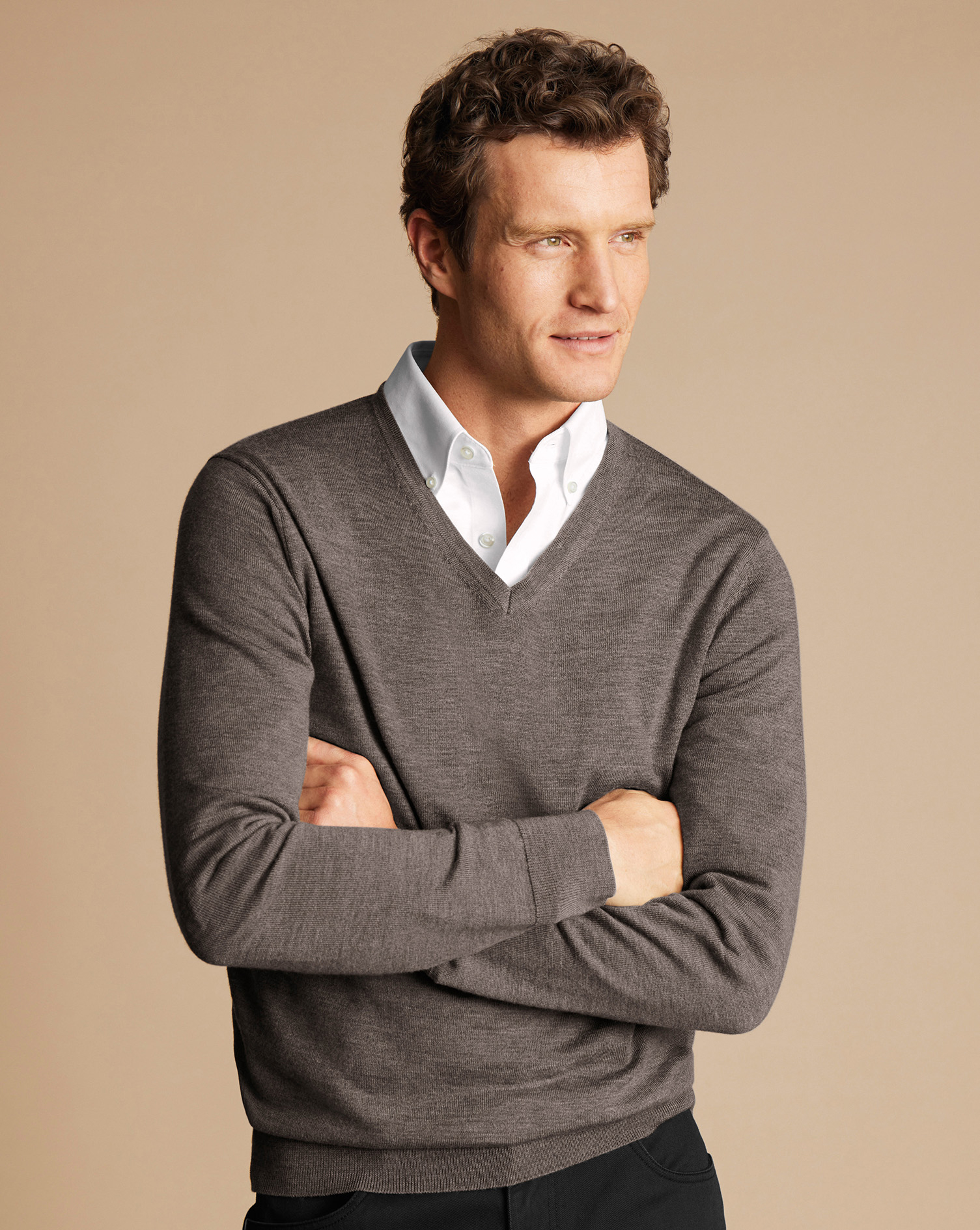 V neck sweater 2024 button down shirt