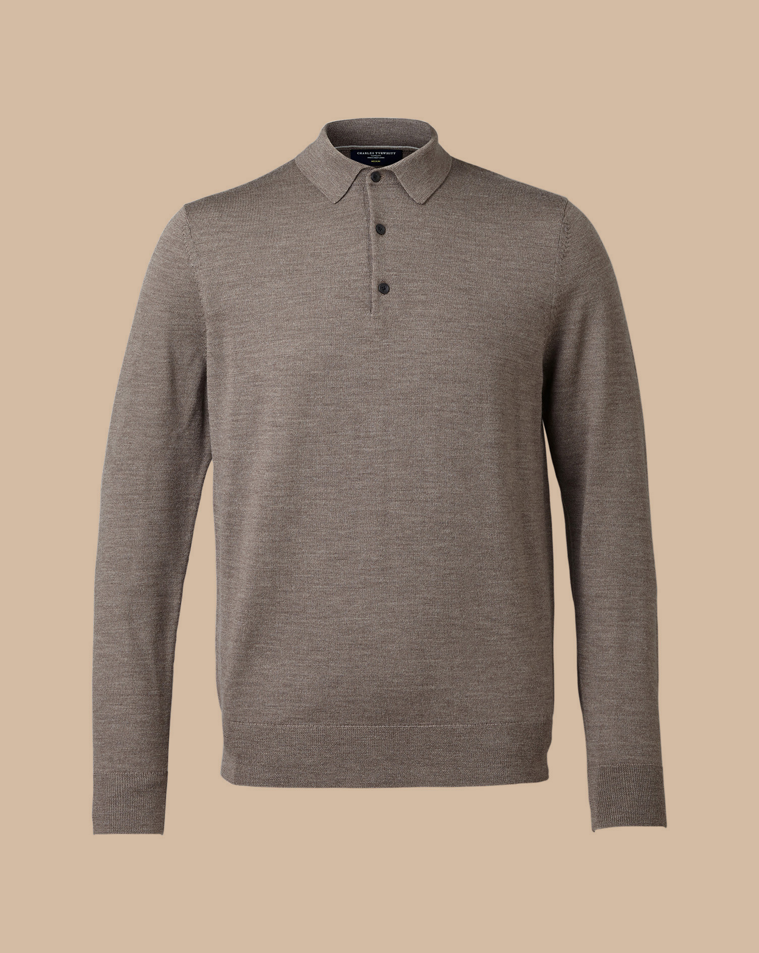 Merino Polo Jumper - Mocha