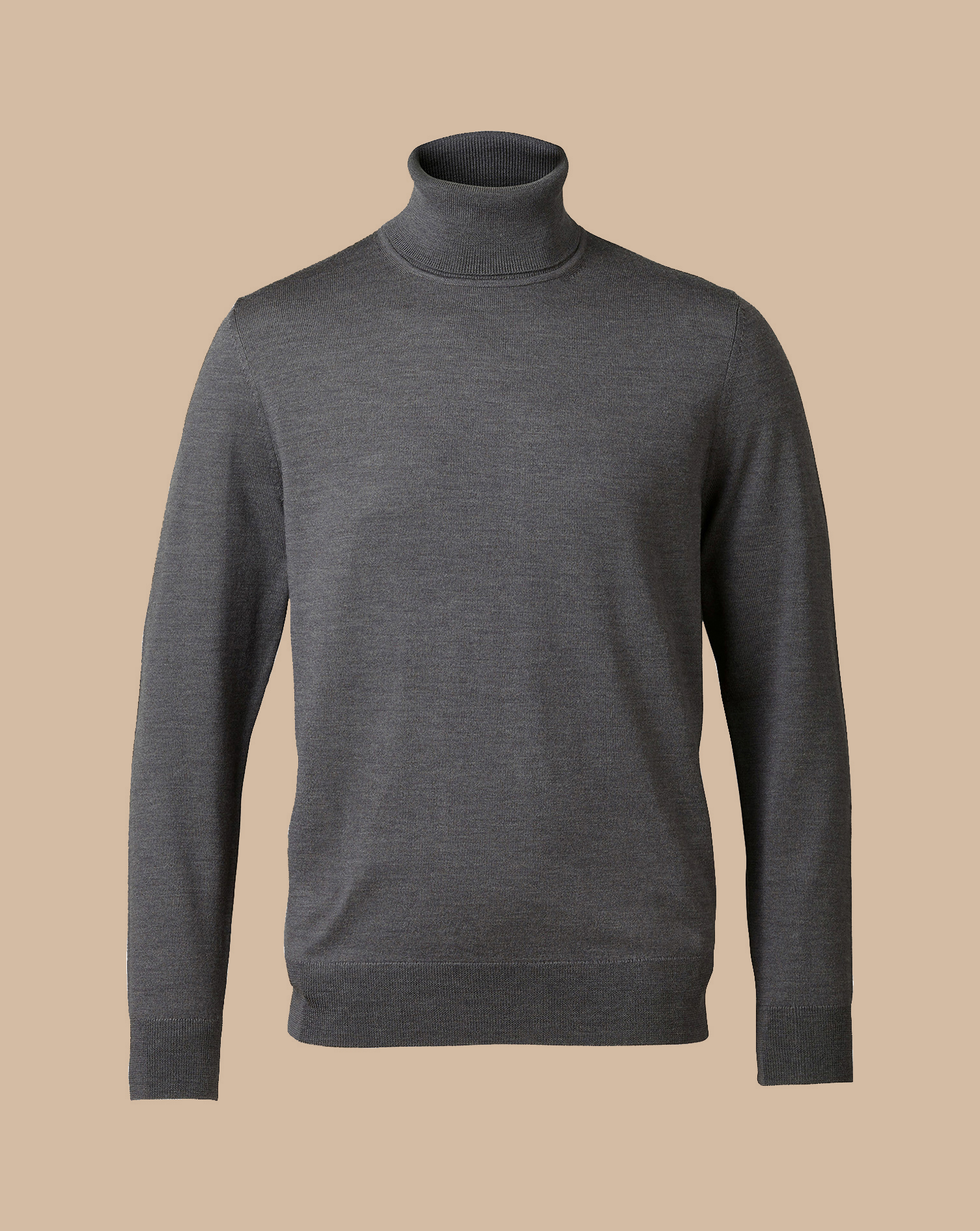 Merino Roll Neck Jumper - Grey