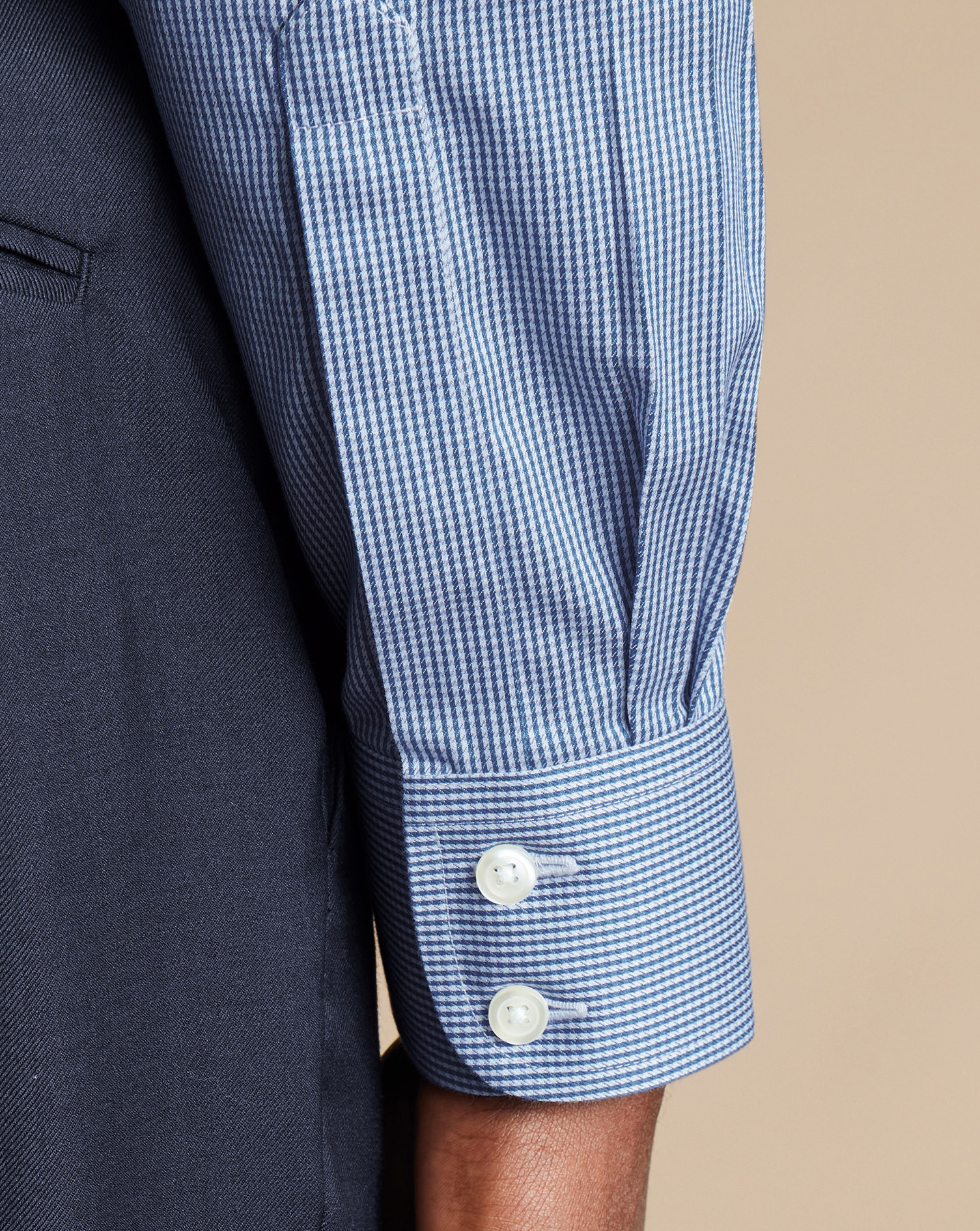 Non-Iron Puppytooth Shirt - Royal Blue