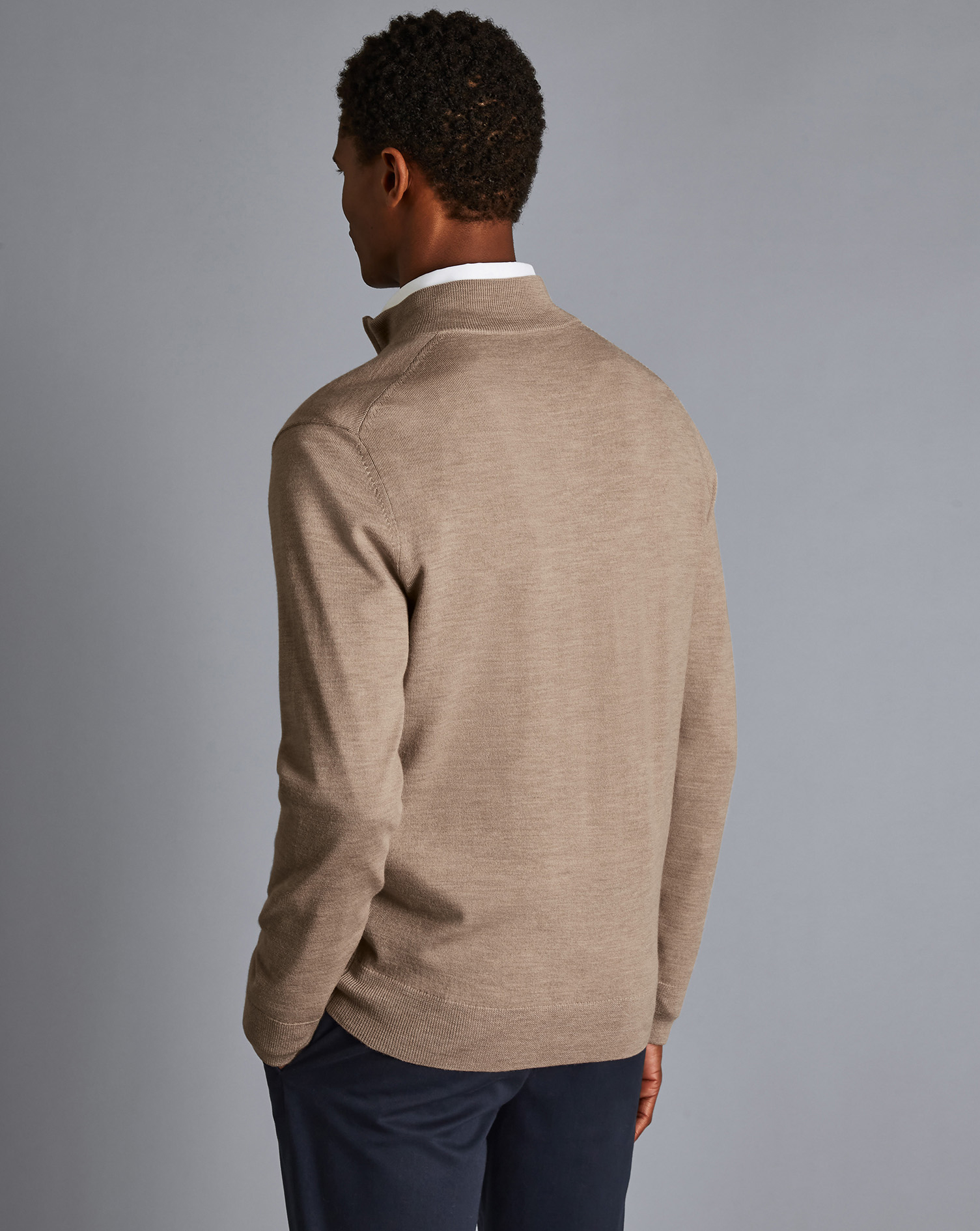 Merino Zip Neck Jumper - Oatmeal