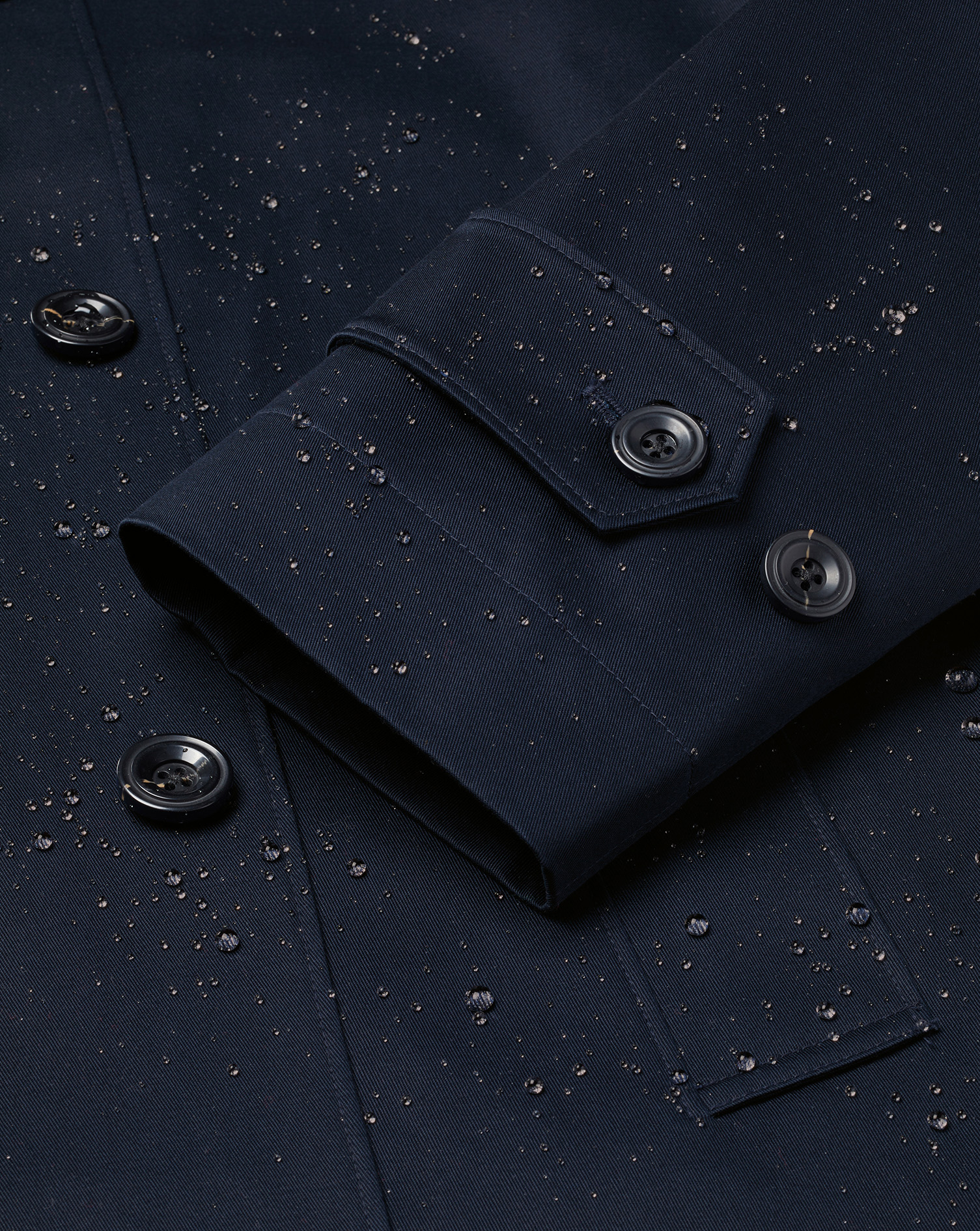 Showerproof Cotton Raincoat - French Navy