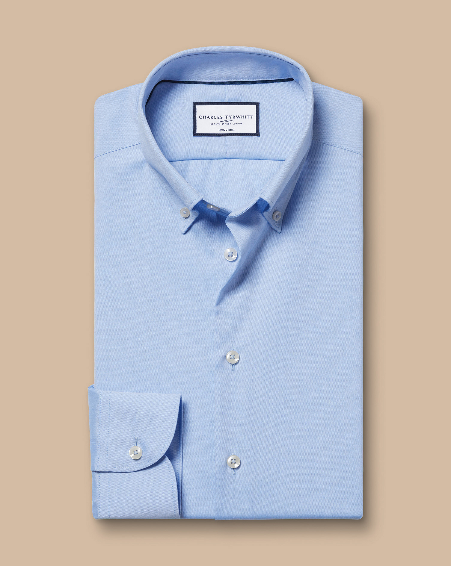 Button-Down Collar Non-Iron Oxford Shirt - Sky Blue