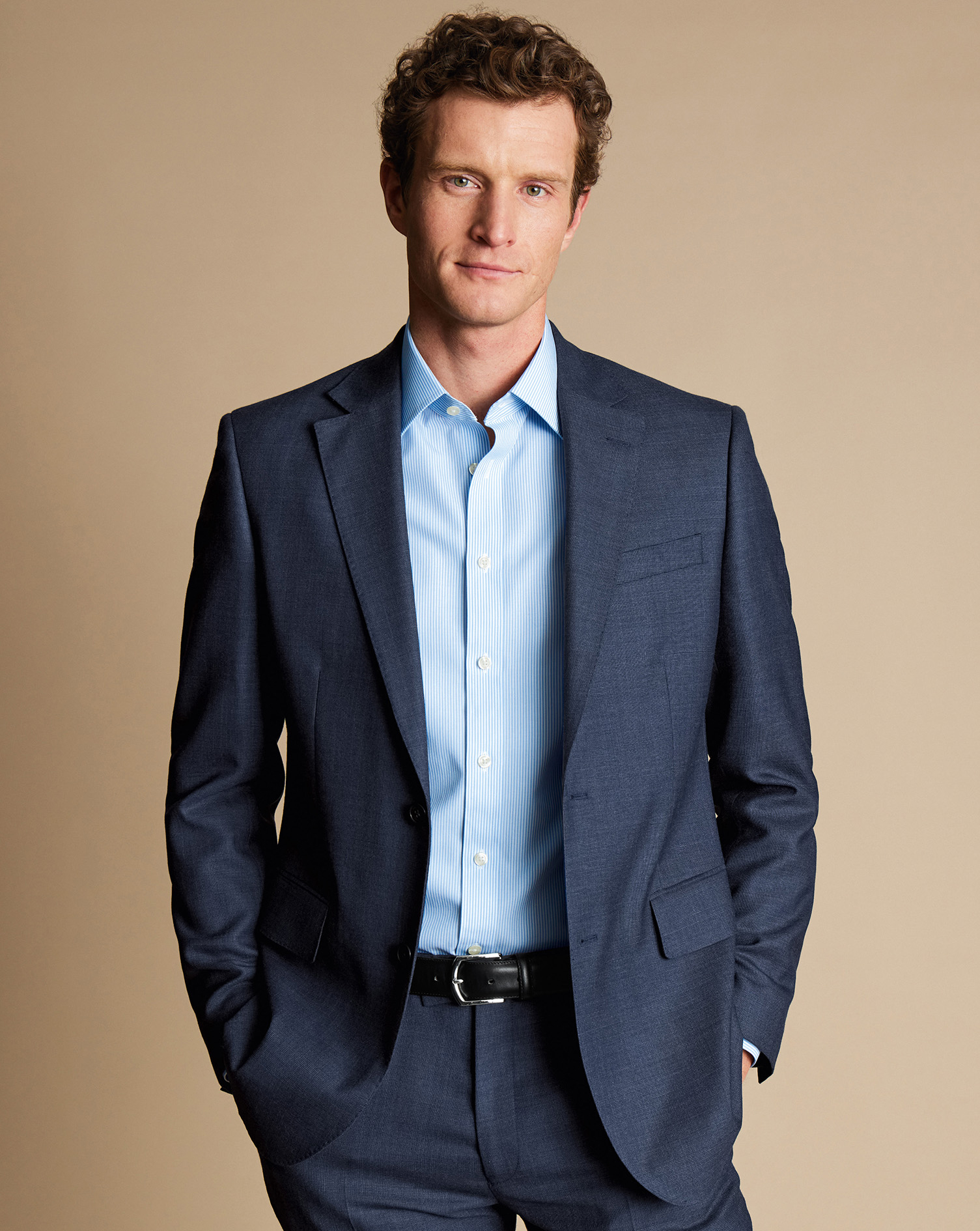 Prince of Wales Check Suit - Heather Blue