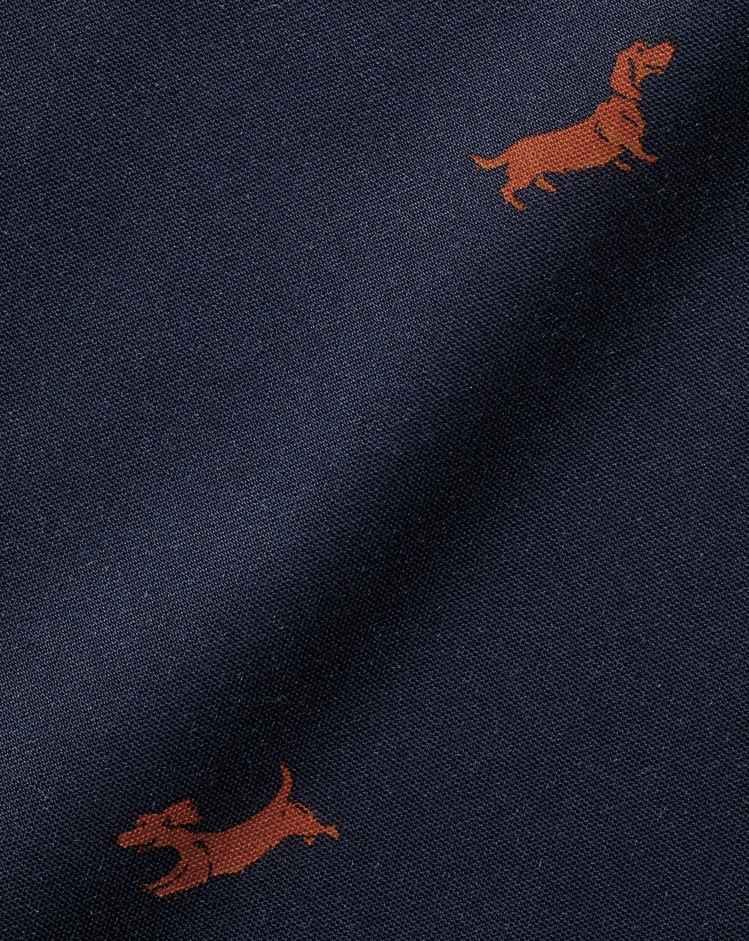 Button-Down Collar Non-Iron Stretch Dog Print Shirt - Navy