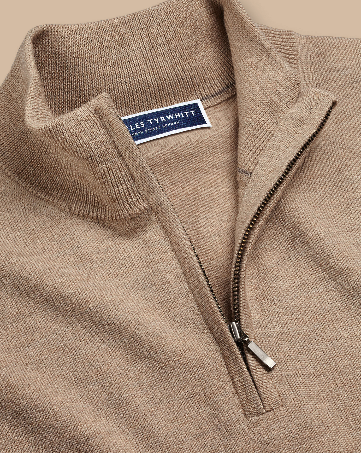 Merino Zip Neck Jumper - Oatmeal