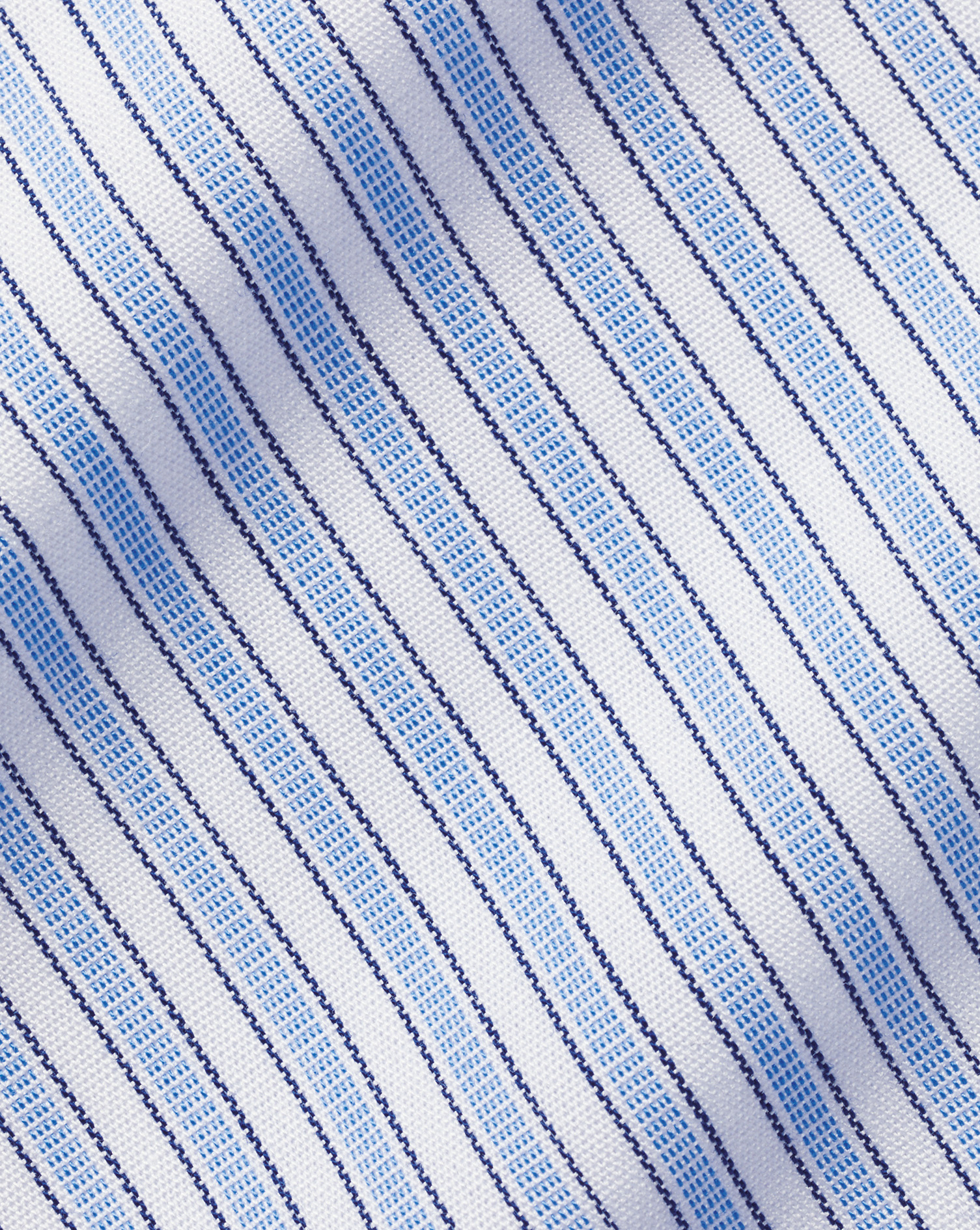 Cutaway Collar Non-Iron Poplin Winchester Guard Stripe Shirt - Cornflower Blue