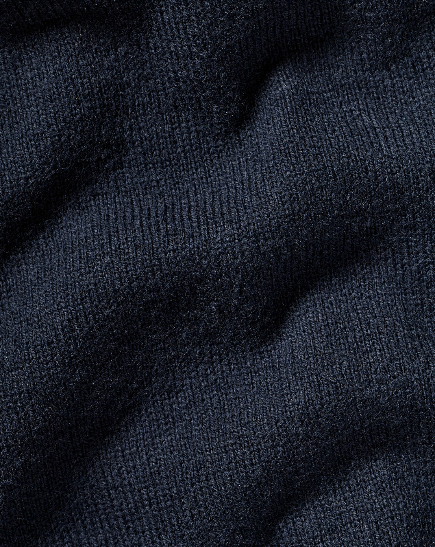 Combed Cotton Crew Neck Jumper - Dark Navy