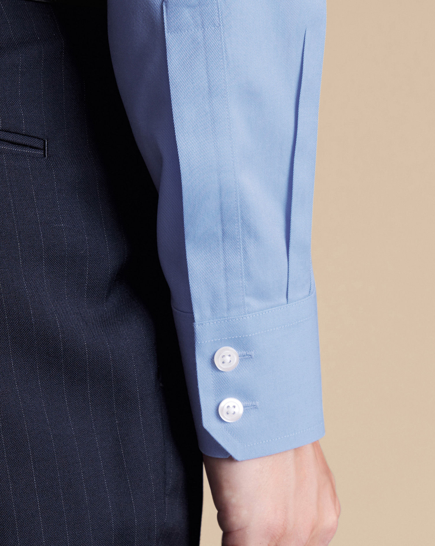 Cutaway Collar Non-Iron Twill Shirt - Cornflower Blue