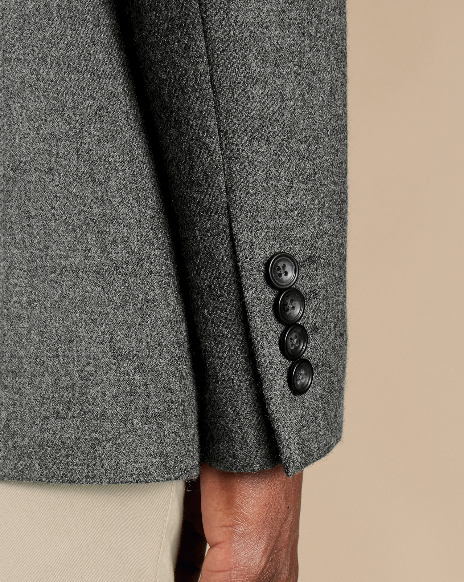 Twill Wool Texture Jacket - Grey