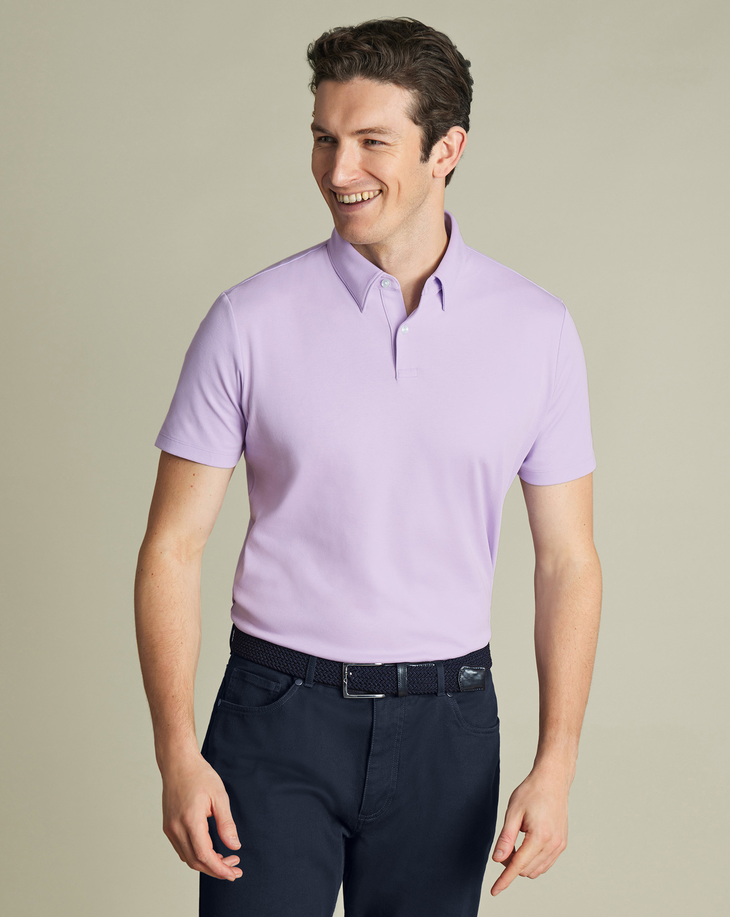 Charles Tyrwhitt Smartes Jersey-Polo - Lila