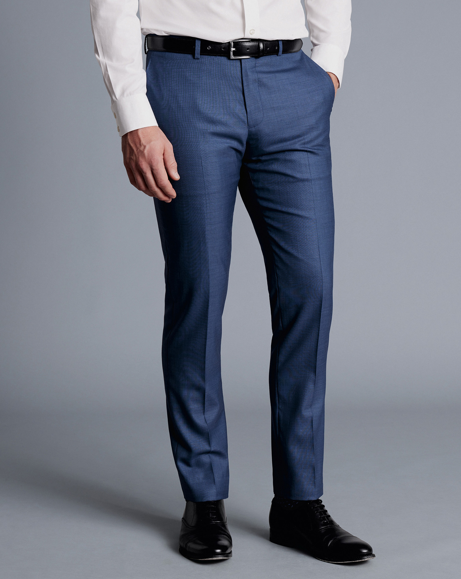 Sharkskin Suit Trousers - Ocean Blue