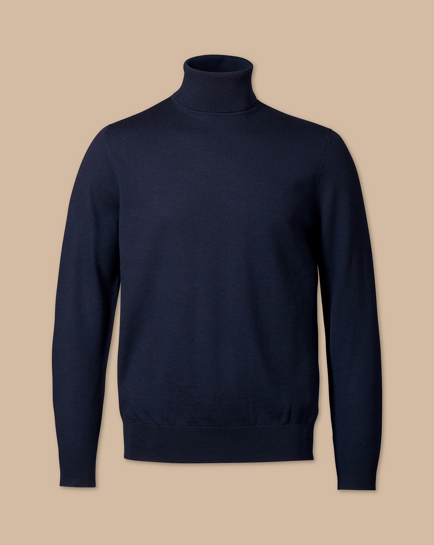 Merino Roll Neck Jumper - Navy