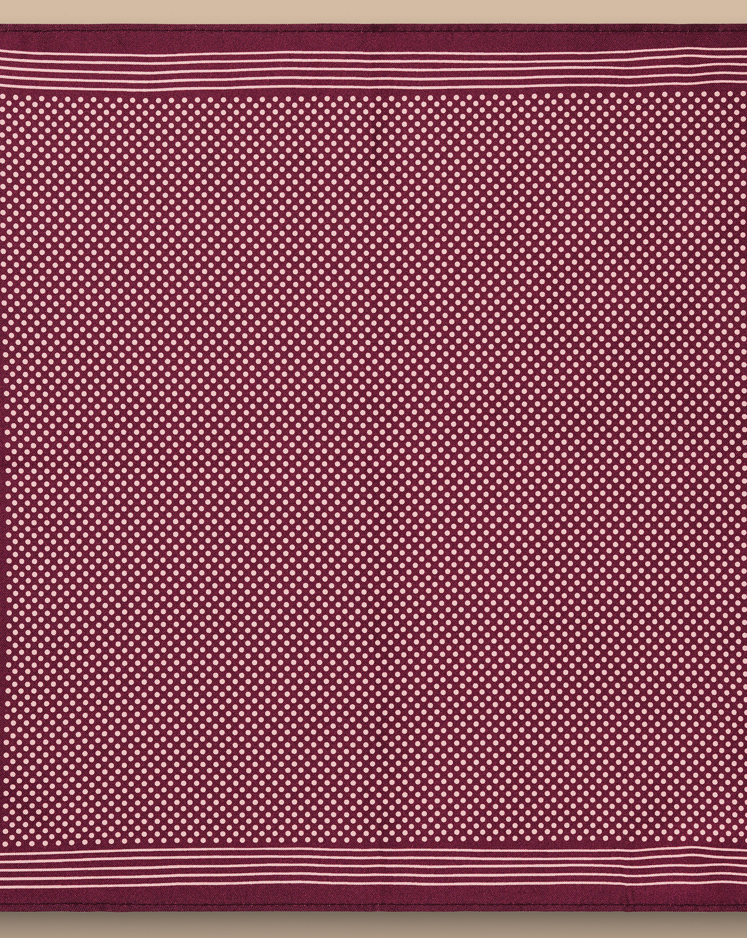 Spot Print Silk Pocket Square - Dark Red