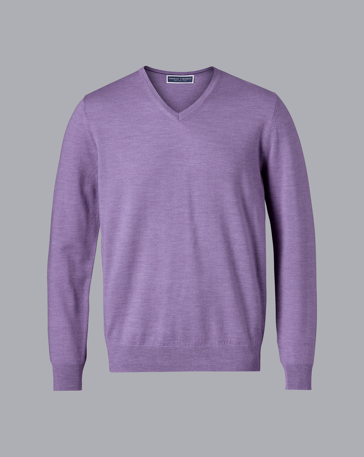 Merino V-Neck Jumper - Lavender Purple